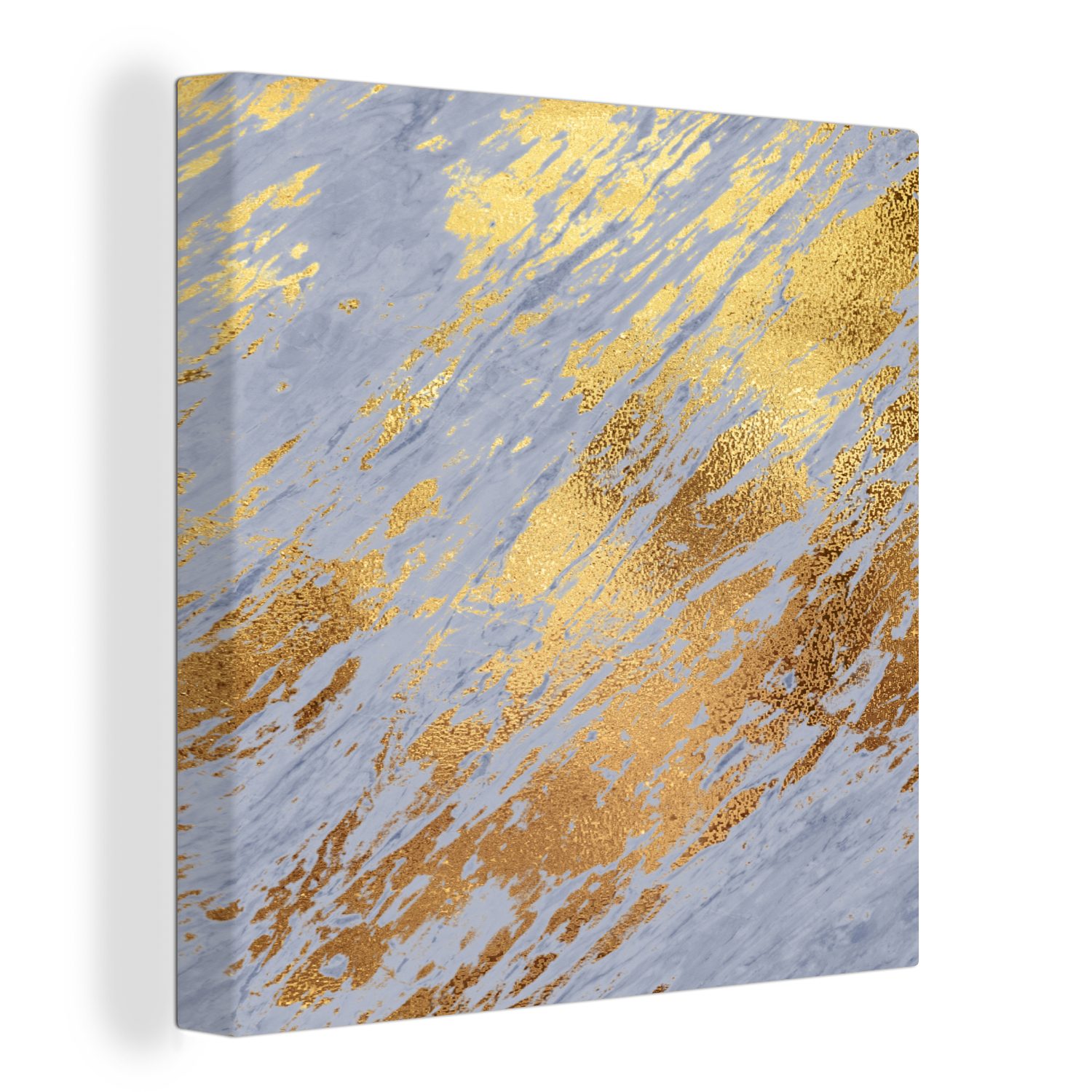 OneMillionCanvasses® Leinwandbild Marmor - Gold - Muster, (1 St), Leinwand Bilder für Wohnzimmer Schlafzimmer