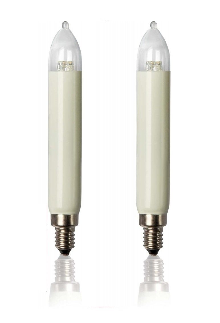 Hellum LED-Leuchtmittel 2 x LED-Schaftkerze Filament E10 8V 0,5W