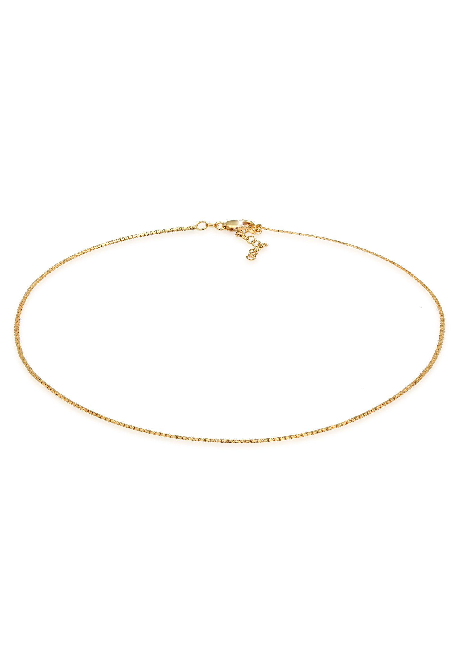 Kette ohne Anhänger Choker Venezia Kette Vierkant Basic 925 Silber