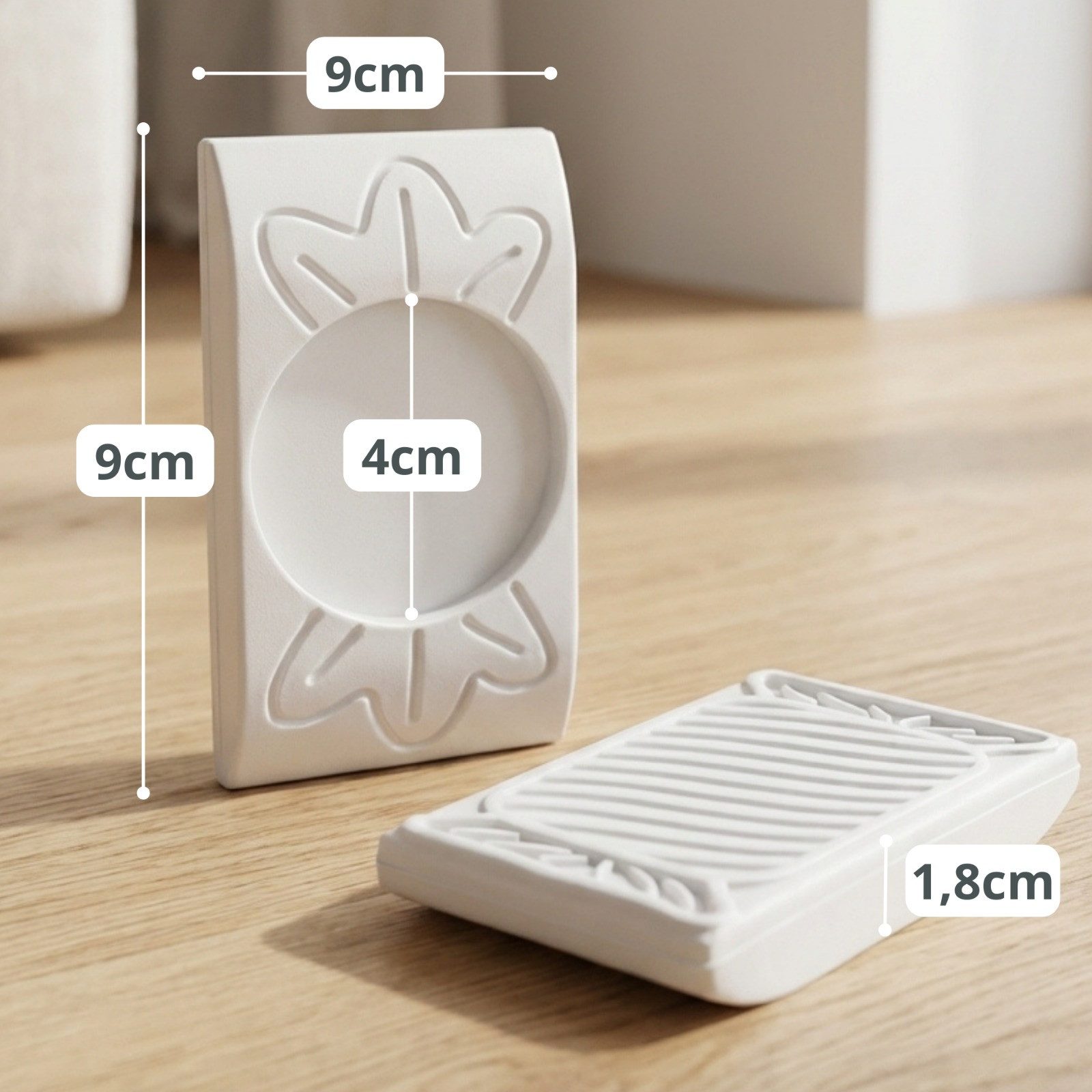 Bronea Türschutzgitter 4X Wandschutz Pads Eckig für Treppengitter & Türschutzgitter (Set, Rechteckige Wand- & Türschutz für Baby Klemmgitter), Extrastarke Wandschützer für alle gängigen Schutzgitter