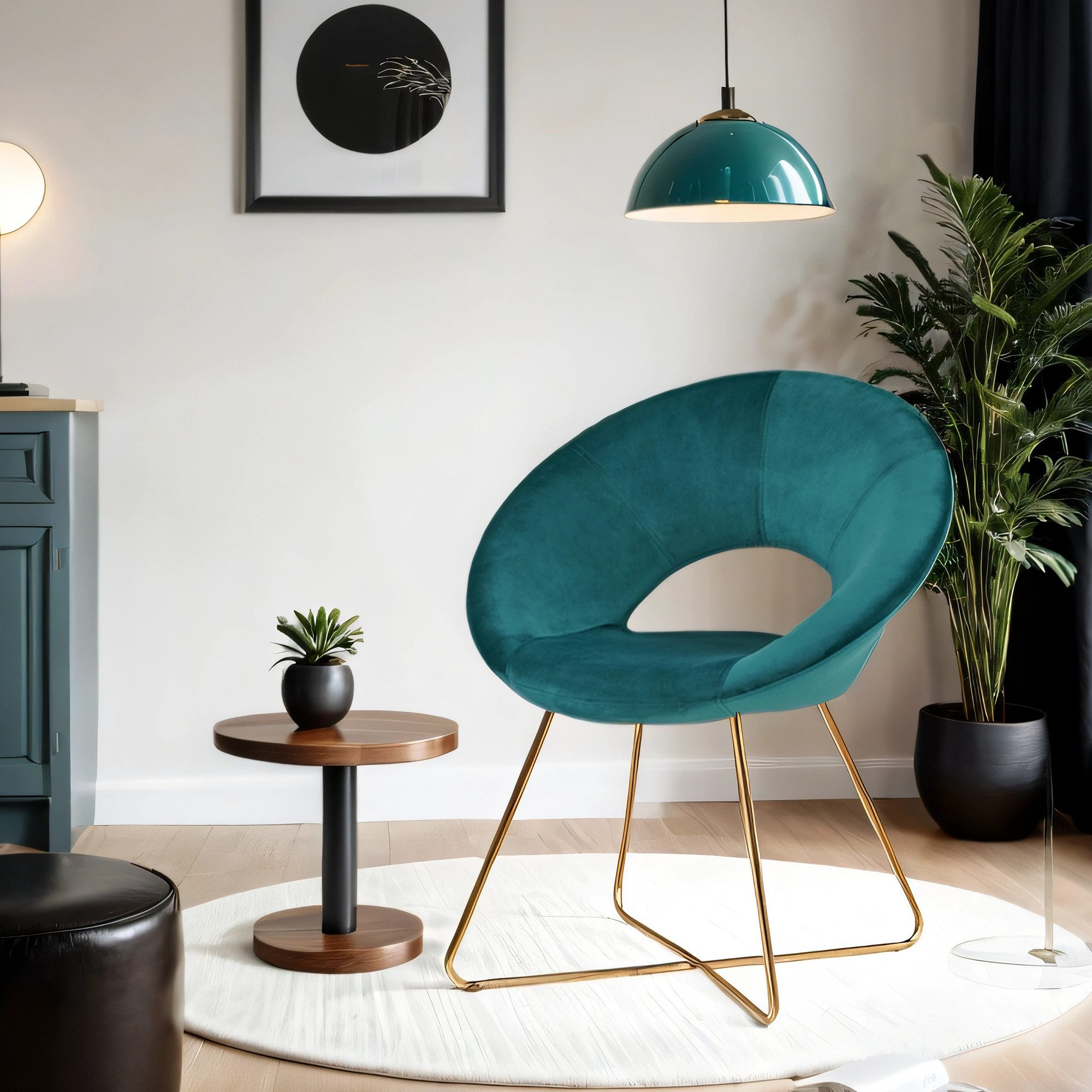 Duhome Loungesessel, Esszimmerstuhl Wohnzimmerstuhl, Samt Polsterstuhl, günstig online kaufen