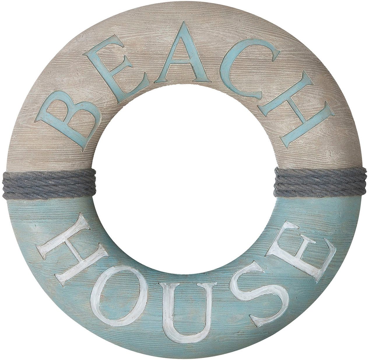 GILDE Wandspiegel Spiegel rund Beach house grau H. 45 cm (1-St)