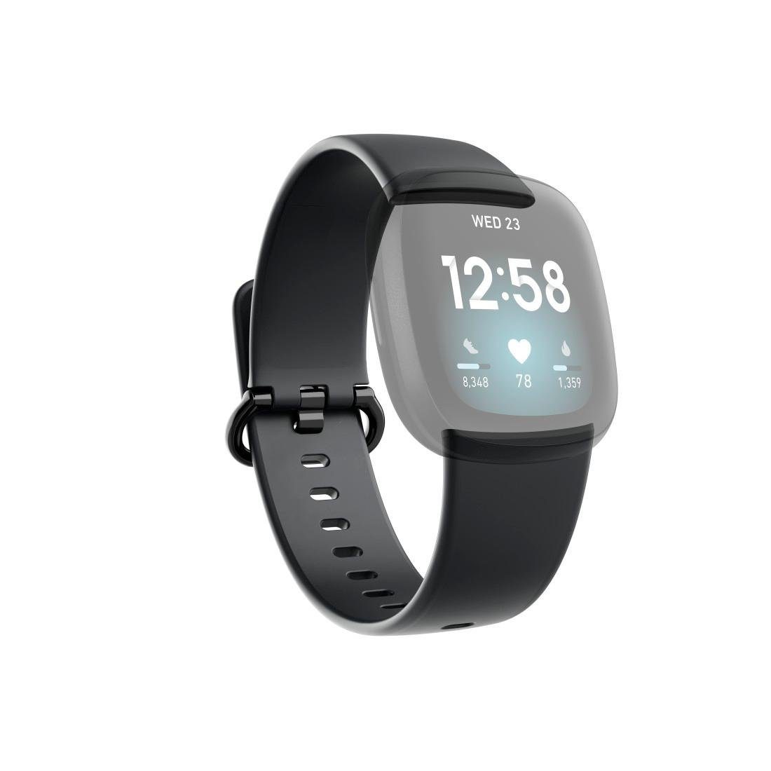 Hama Smartwatch-Armband Ersatzarmband für Fitbit Versa 3/4/Sense (2), TPU, 22 cm/21 cm schwarz