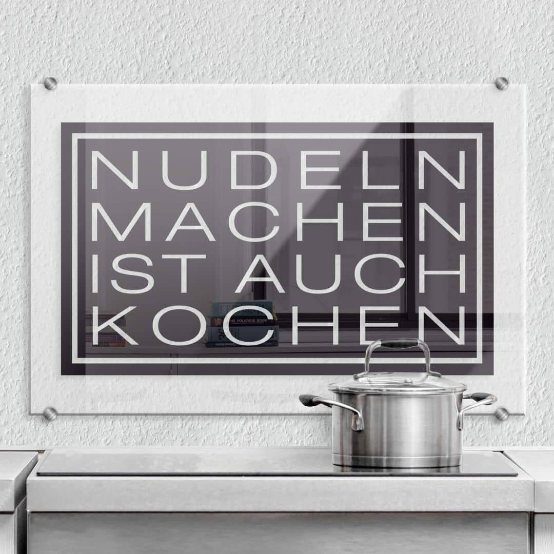 K&L Wall Art Spritzschutz Herd Küchenrückwand lustiger Spruch Nudeln Kochen