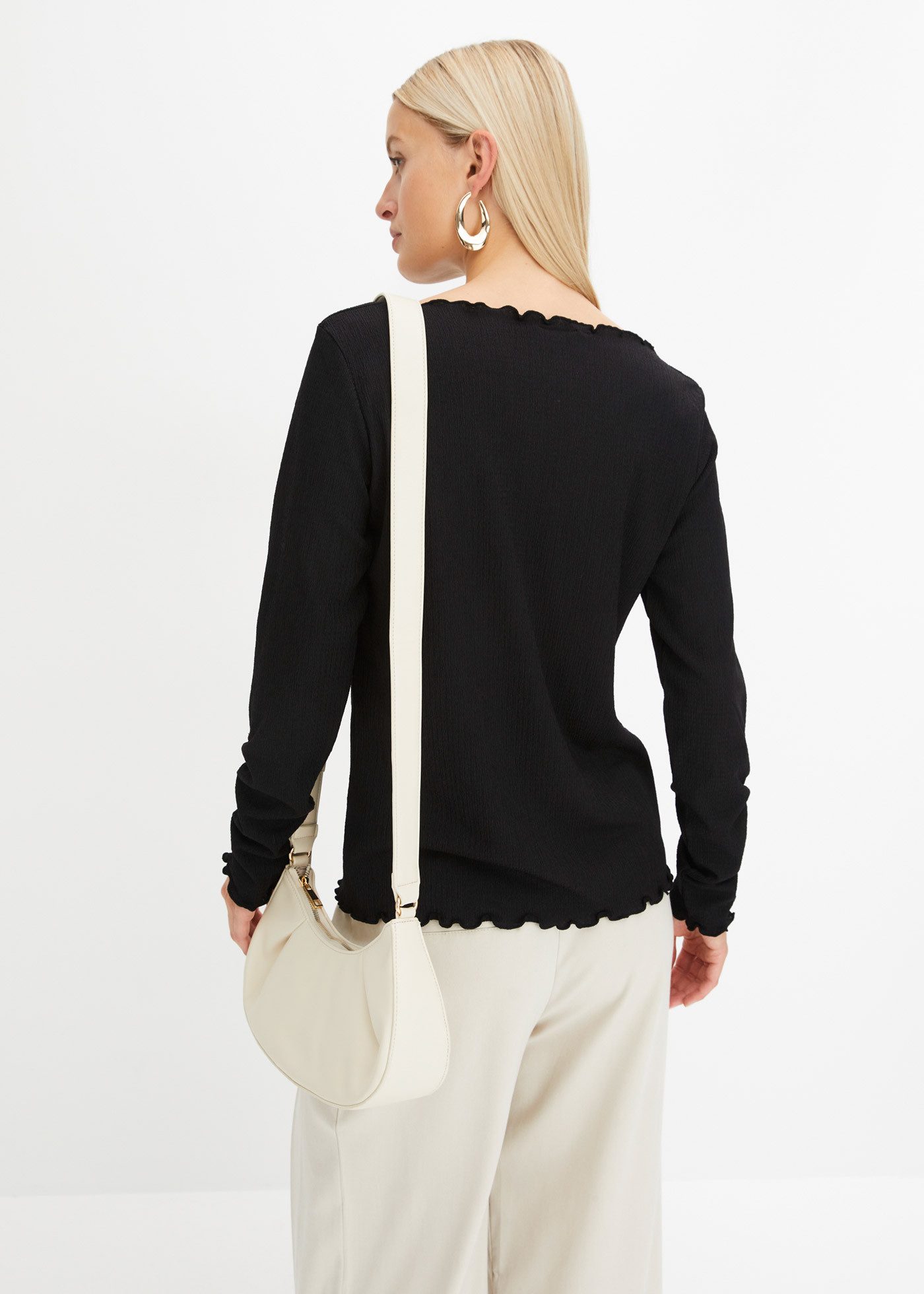 bonprix Langarmshirt mit Kräuselkanten günstig online kaufen