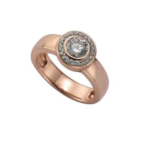 CELESTA Fingerring 925/- Sterling Silber rosévergoldet Zirkonia