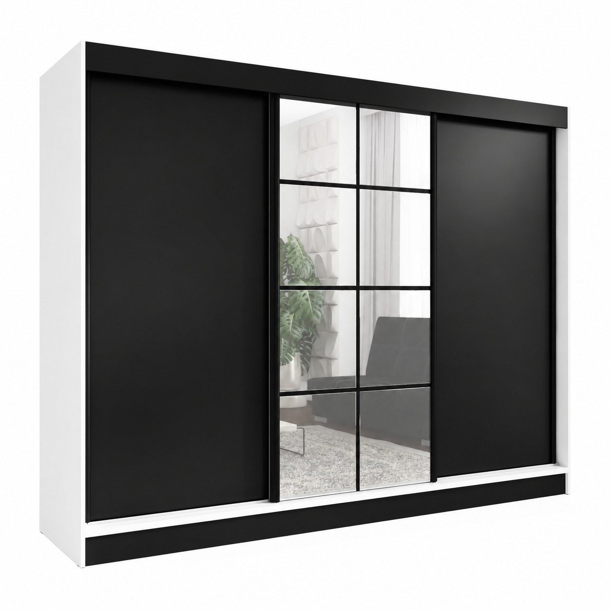 A&J MöbelLand GmbH Schiebetürenschrank ORAVELLE 3-türiger Kleiderschrank mit Spiegel (TOP ANGEBOT! Geräumiger Schrank mit einer Breite von 200 cm ideal zur Aufbewahrung von Kleidung und Accessoires. Wählen Sie das ideale Modell für Ihr Schlafzimmer!, TOP