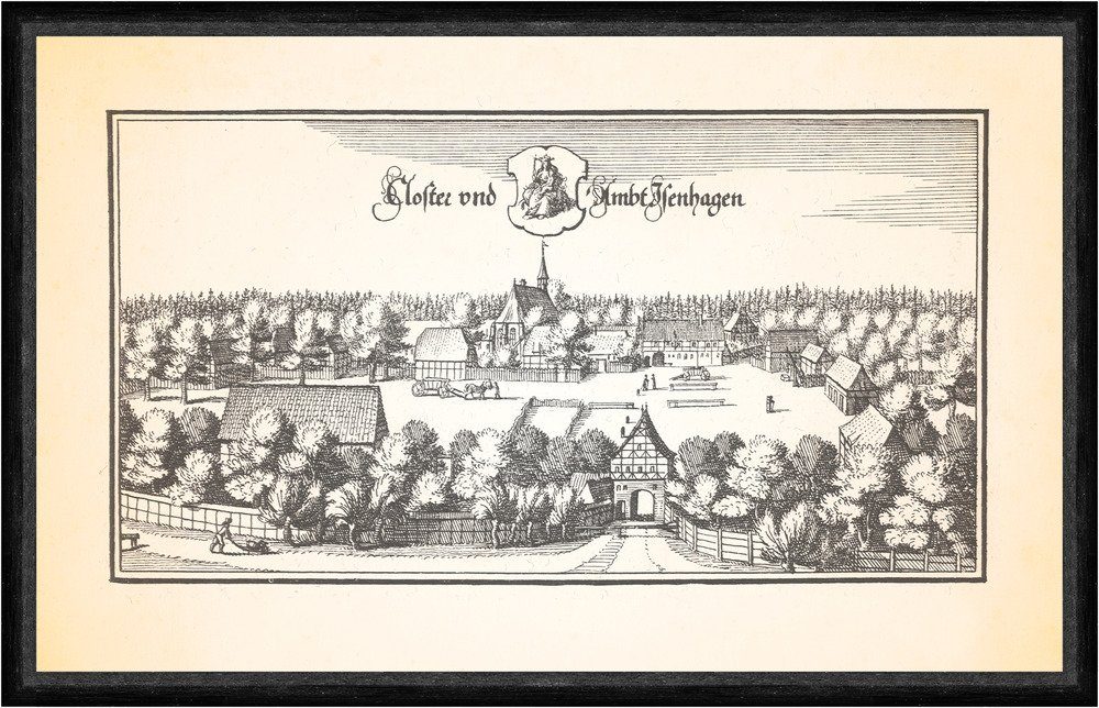 Kunstdruck Kloster und Amt Isenhagen Klosterkirche Klostergarten Faks_Merian 039