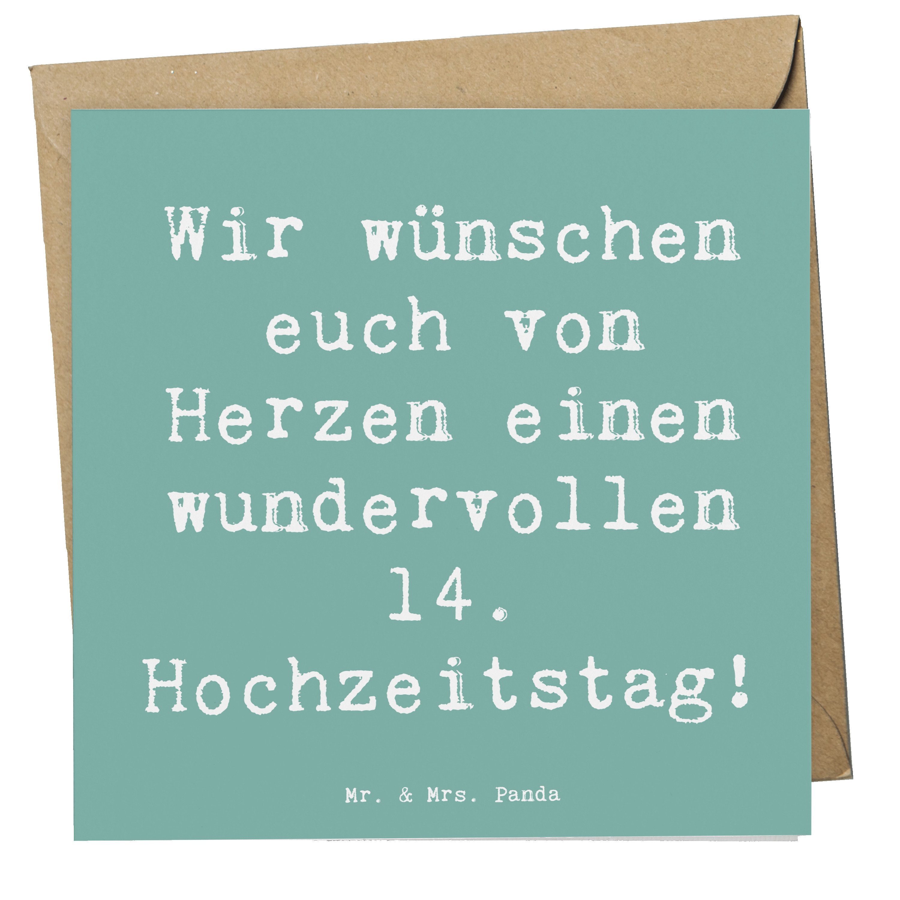 Grußkarte 14. Hochzeitstag Elfenbeinhochzeit - Meeresbrise - Geschenk, glücklic