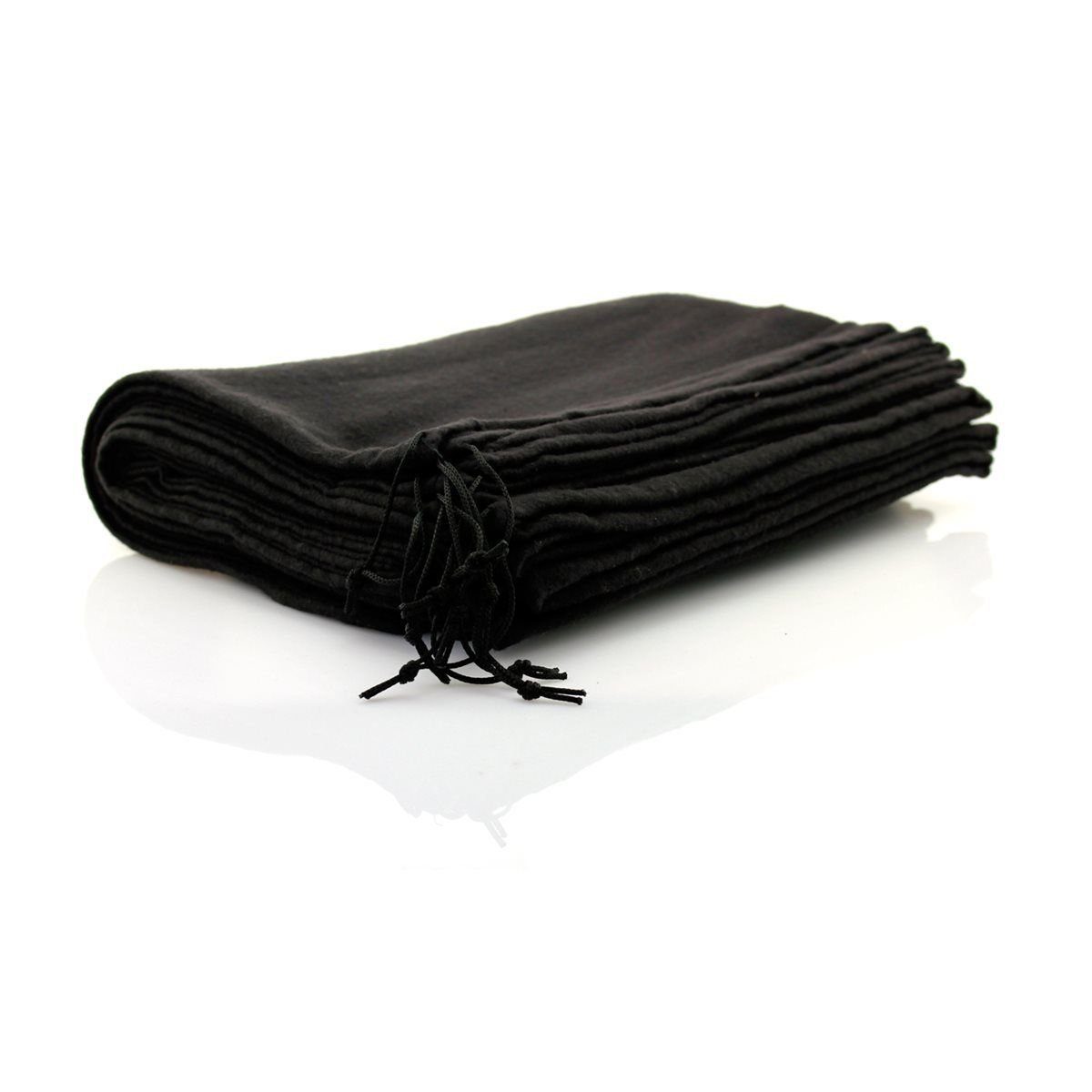 TelMo Schuhbeutel 10 Stück TelMo® Schuhbeutel aus Baumwolle mit Zugband 40x30cm SCHWARZ