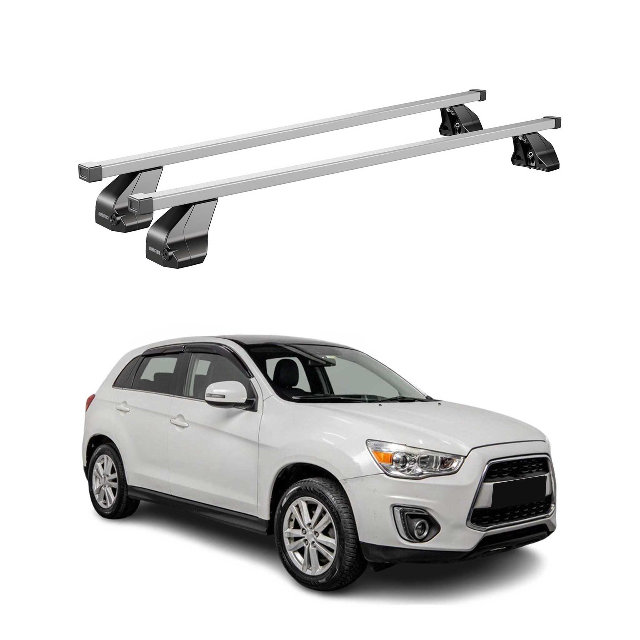 OMAC Dachträger Stahl Gepäckträger für Mitsubishi ASX 2010-2019 Grau 2x (2-St), Wasserbeständig,Abnehmbar,Multifunktional,Leichtgewichtig