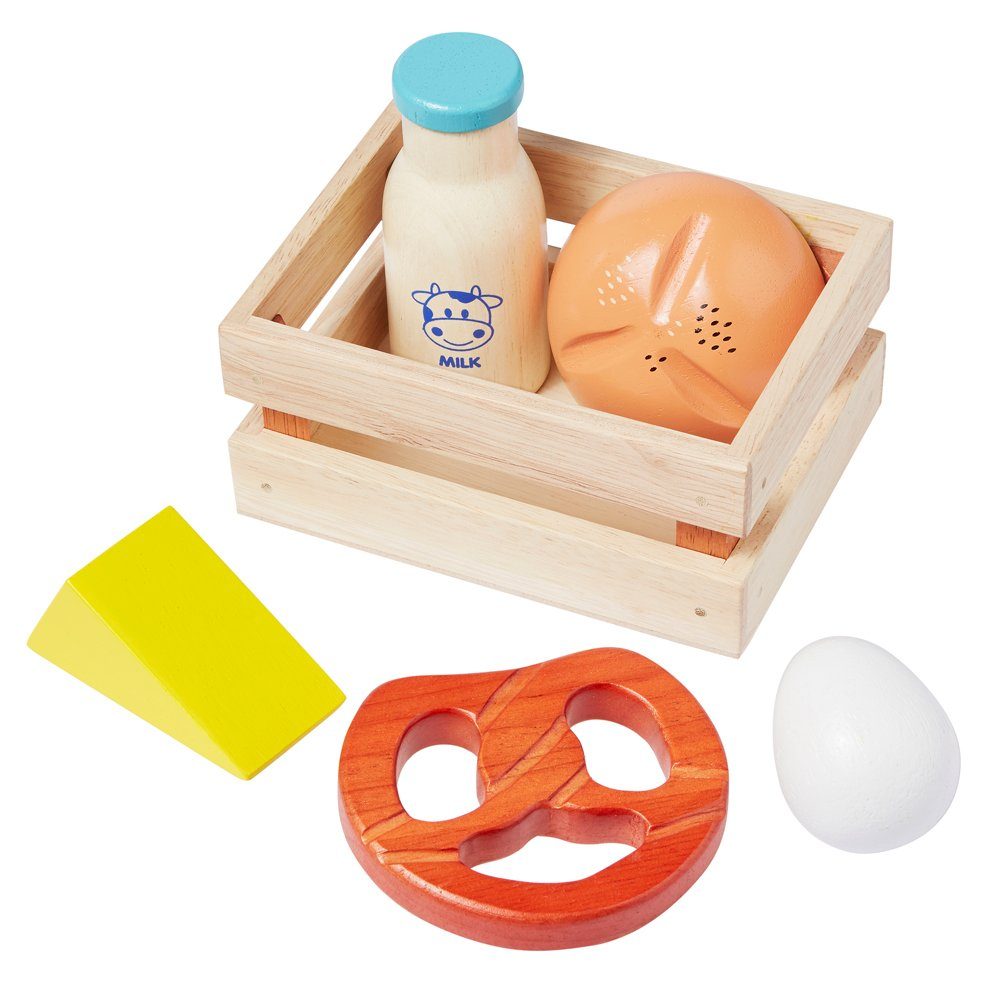 howa Kaufladensortiment, (35-tlg., aus Holz), Obst, Gemüse, Backwaren, Milchprodukten, Fisch, Fleisch, Wurst und Eis