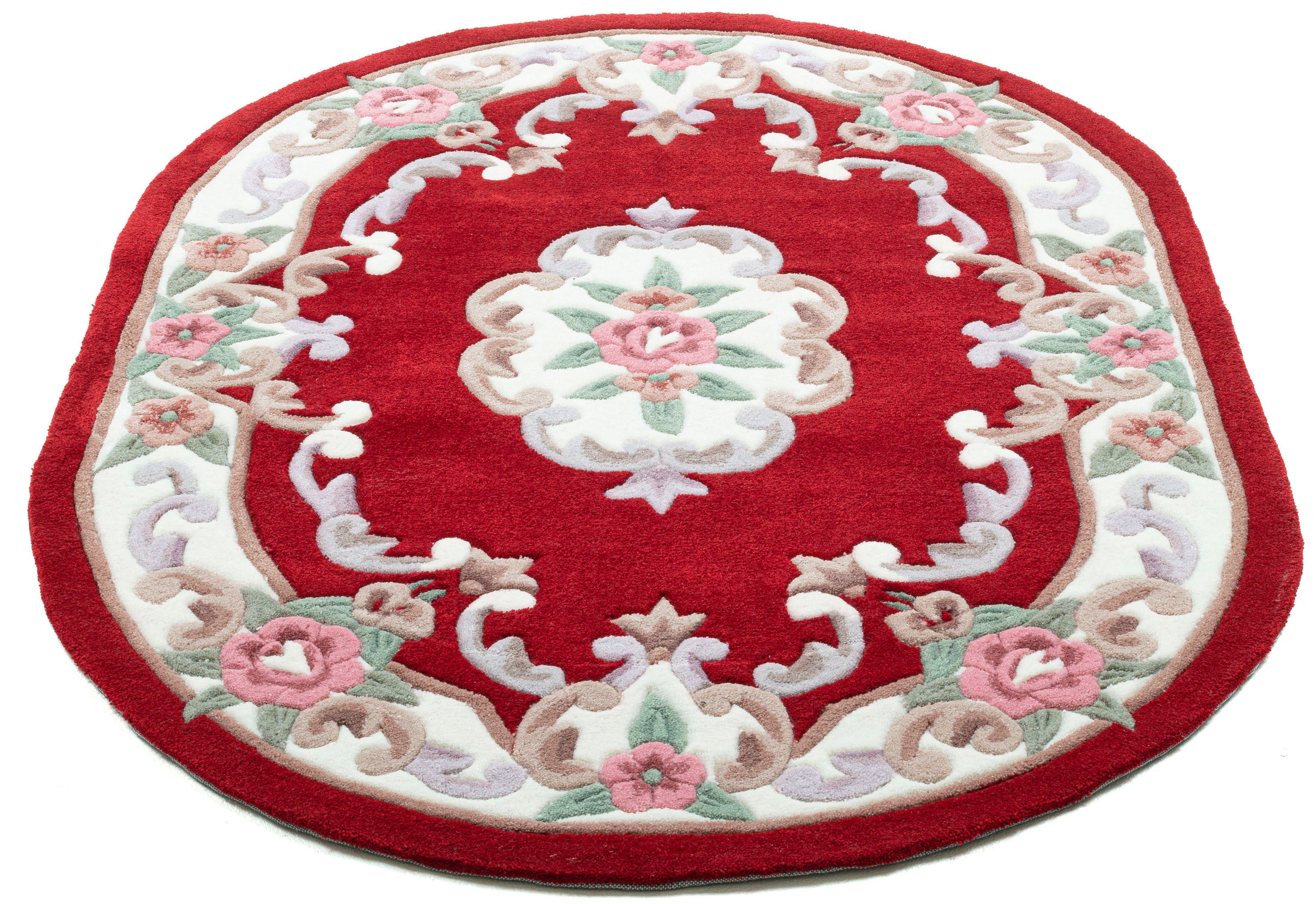 THEKO Teppich Ming, oval, Höhe: 14 mm, hochwertiges Acrylgarn, ideal im Wohnzimmer & Schlafzimmer