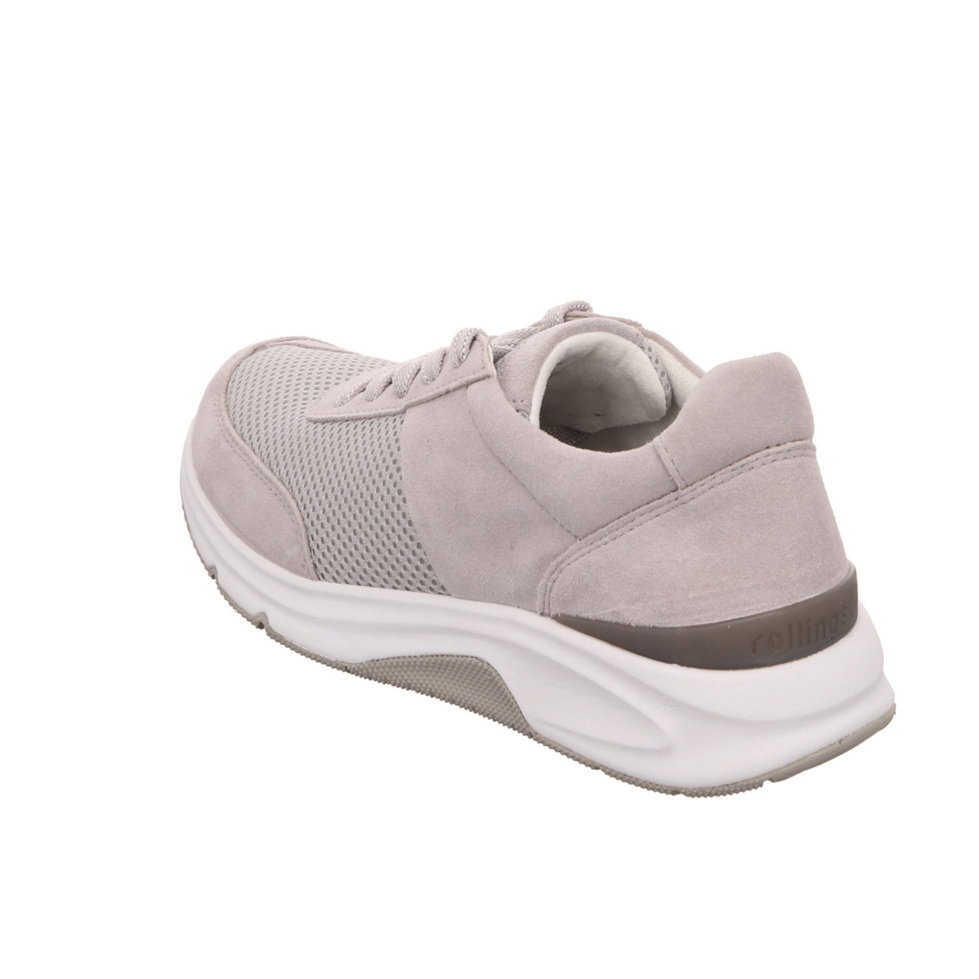 Sneaker Gabor Lederkombination grey Schnürhalbschuhe Damen light Rollingsoft Schnürschuh