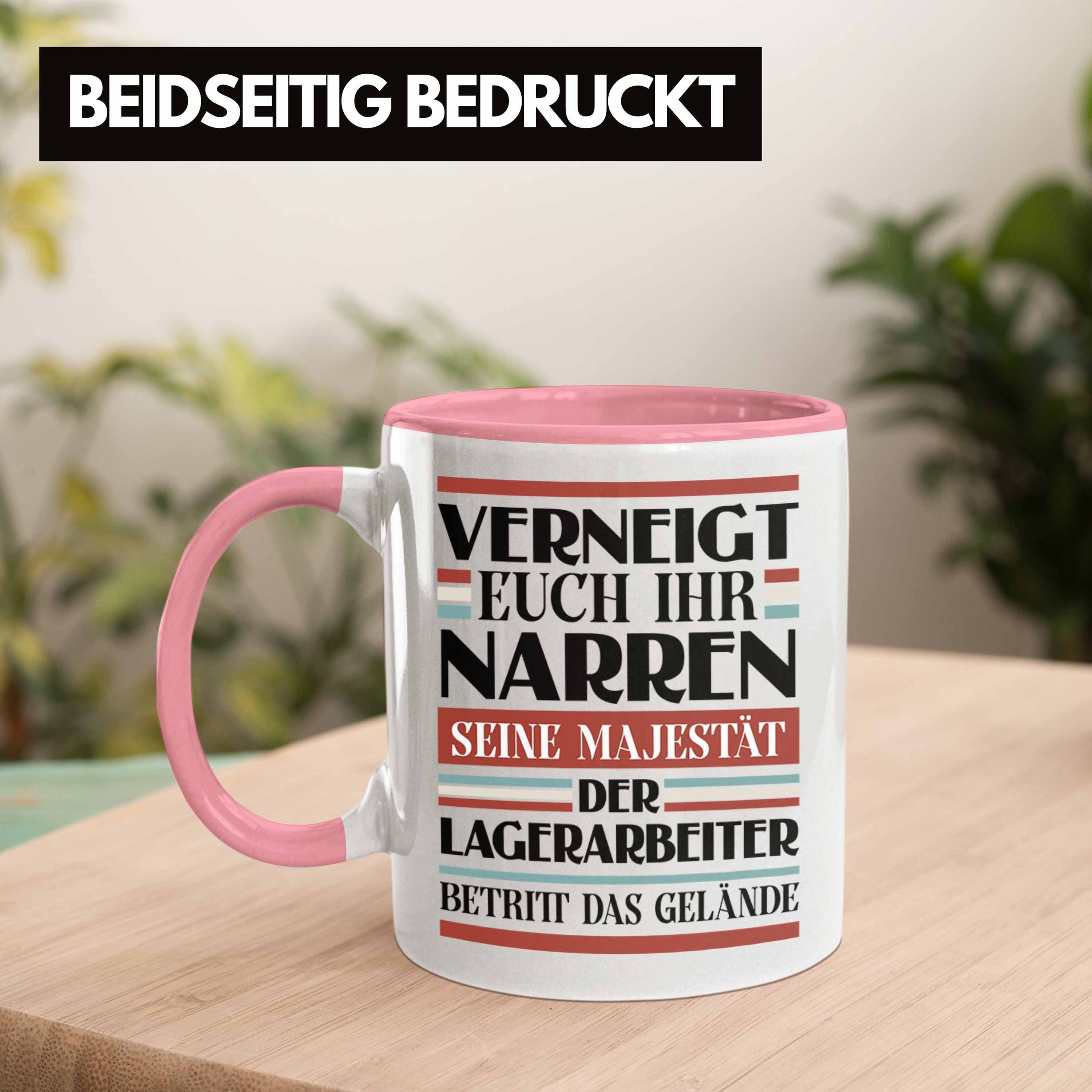 Geschenk Männer Lustig - Trendation Lagerarbeiter Verneig Trendation Tasse Rosa Spruch Tasse