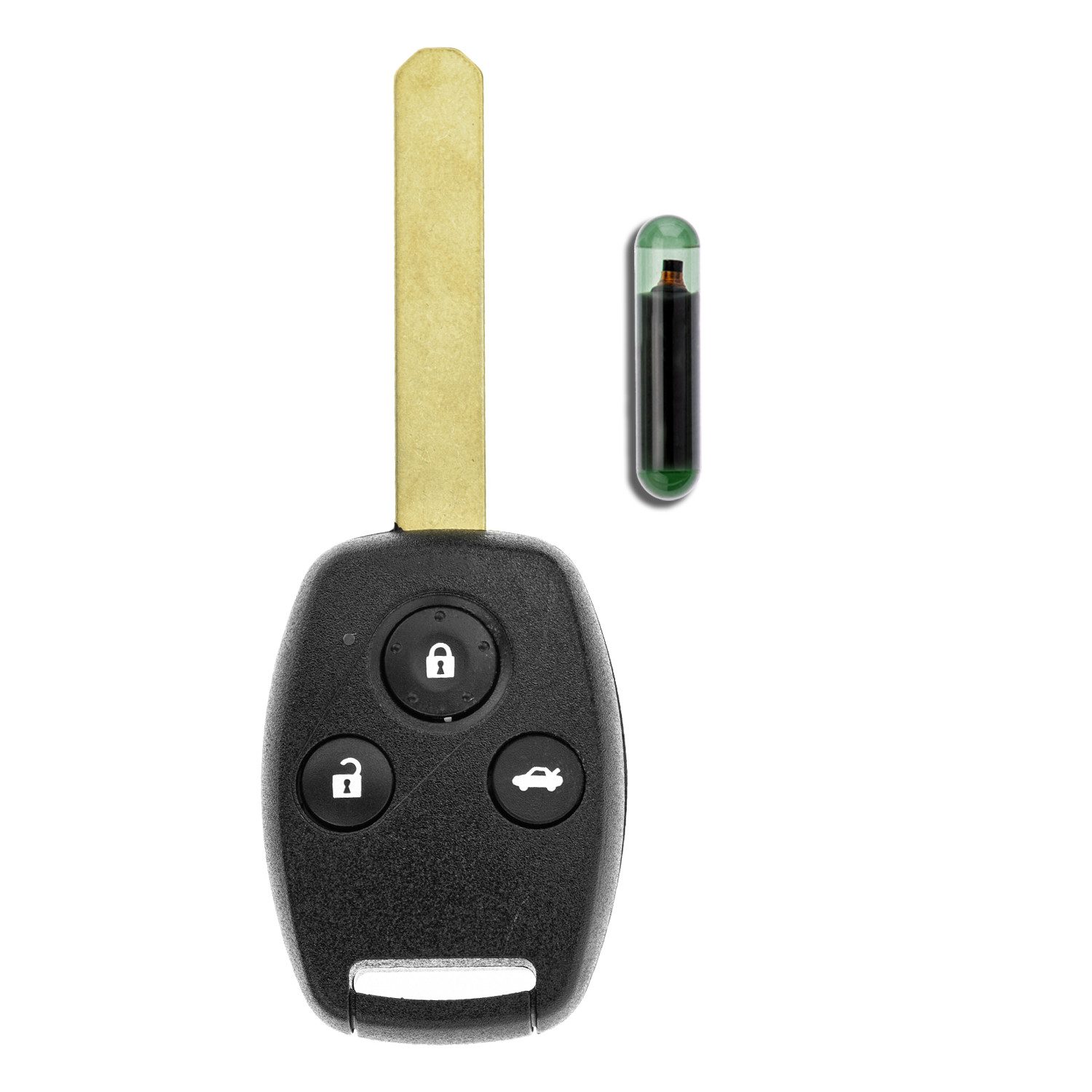 mt-key Schlüsseltasche 3 Tasten Auto Funk Schlüssel ID 8E HON66 (Set), für Honda Accord (VII, 06–09); CR-V (RD7 II, 05–07); FR-V (BE1/BE3...