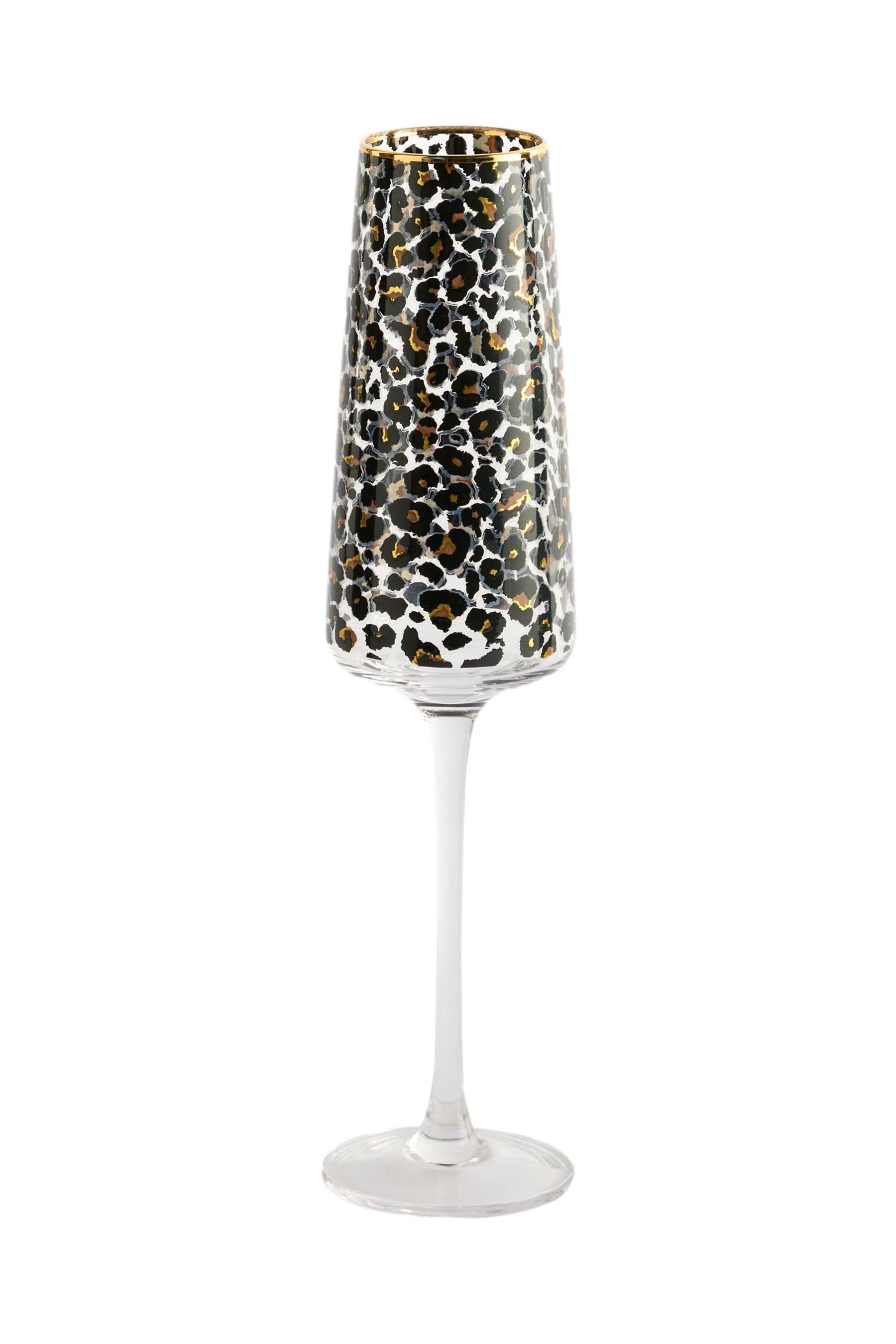 Next Sektglas 4er-Set Champagnerflöten mit Leoparden-Print, 1-tlg., Glas