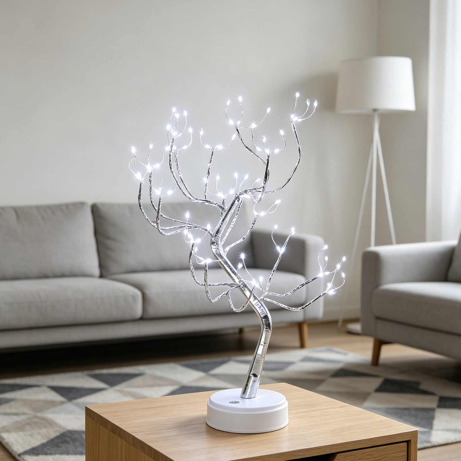 MOPUEA Dekolicht LED Dekolicht Bonsai Baumlampe 108 LEDs USB Tischlampe Dekoration, 108 LEDs flexibel USB Batterie Touch warm dekorativ