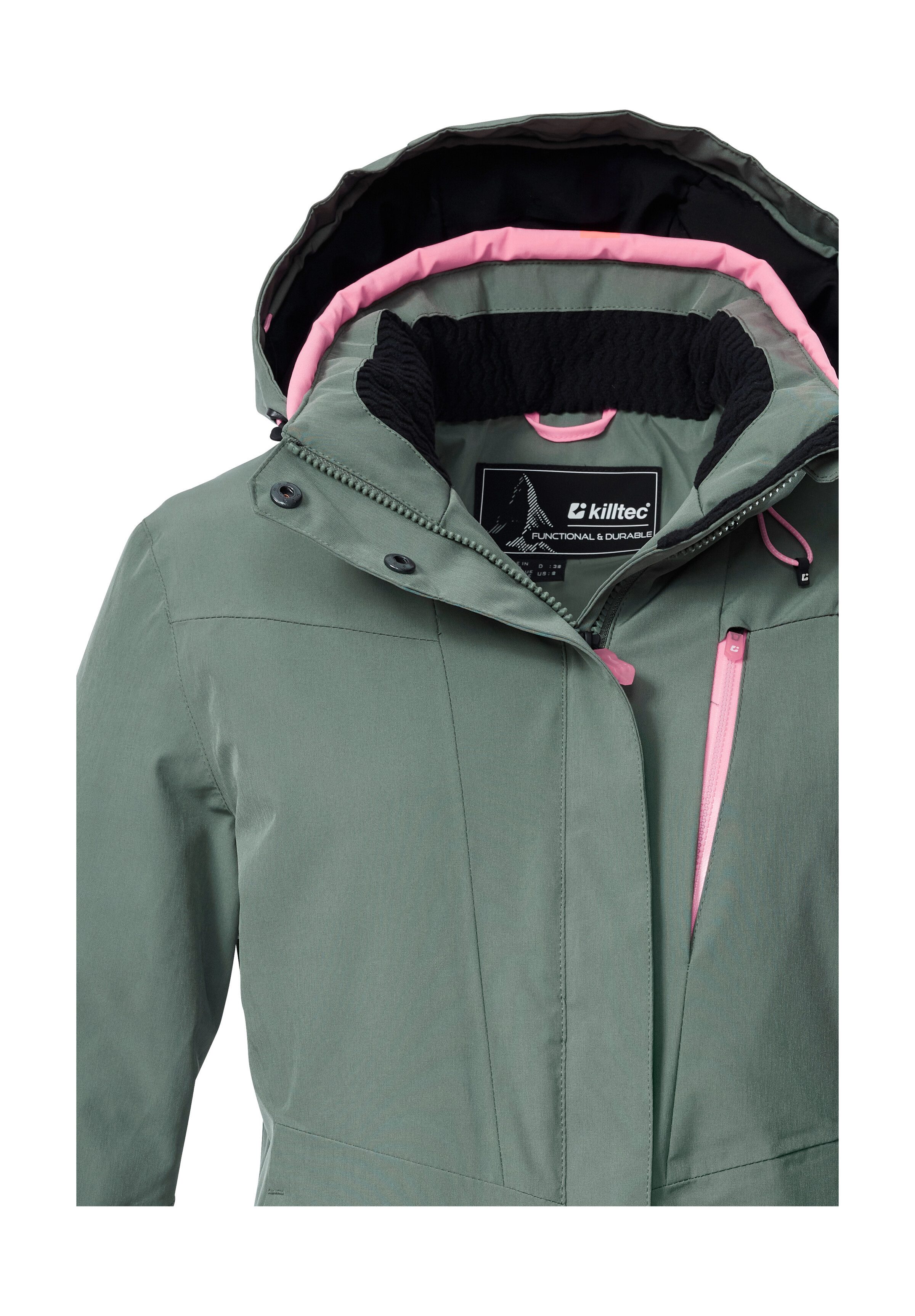 Killtec Skijacke KSW 25 WMN SKI JCKT Atmungsaktive, wasserdichte Skijacke mit abnehmbarer Kapuze