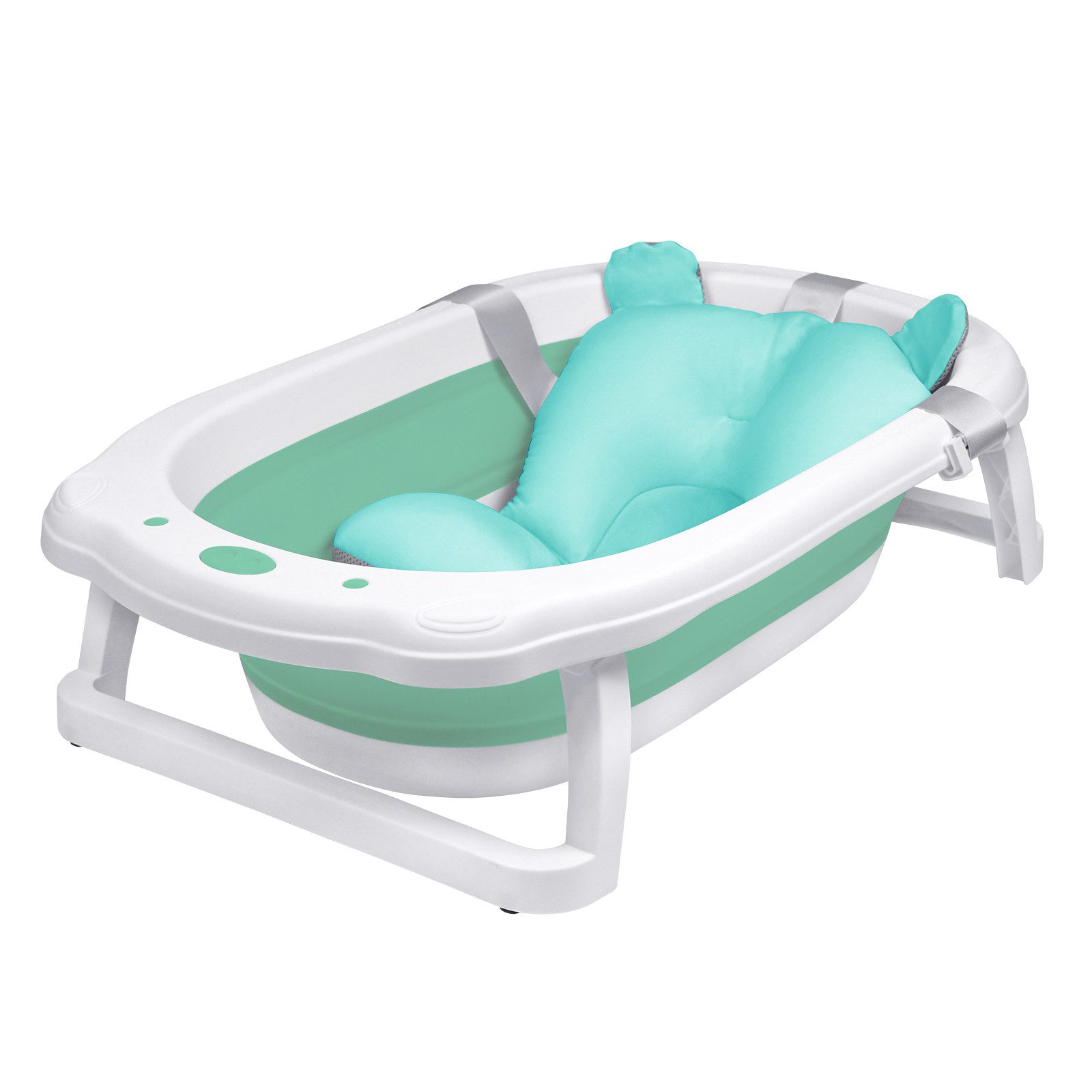 FIVMEN Babybadewanne Faltbare Babywanne mit rutschfesten Füßen für Babys und Neugeborene, inkl. Bade Sitzkissen, folding bathtub, platzsparend
