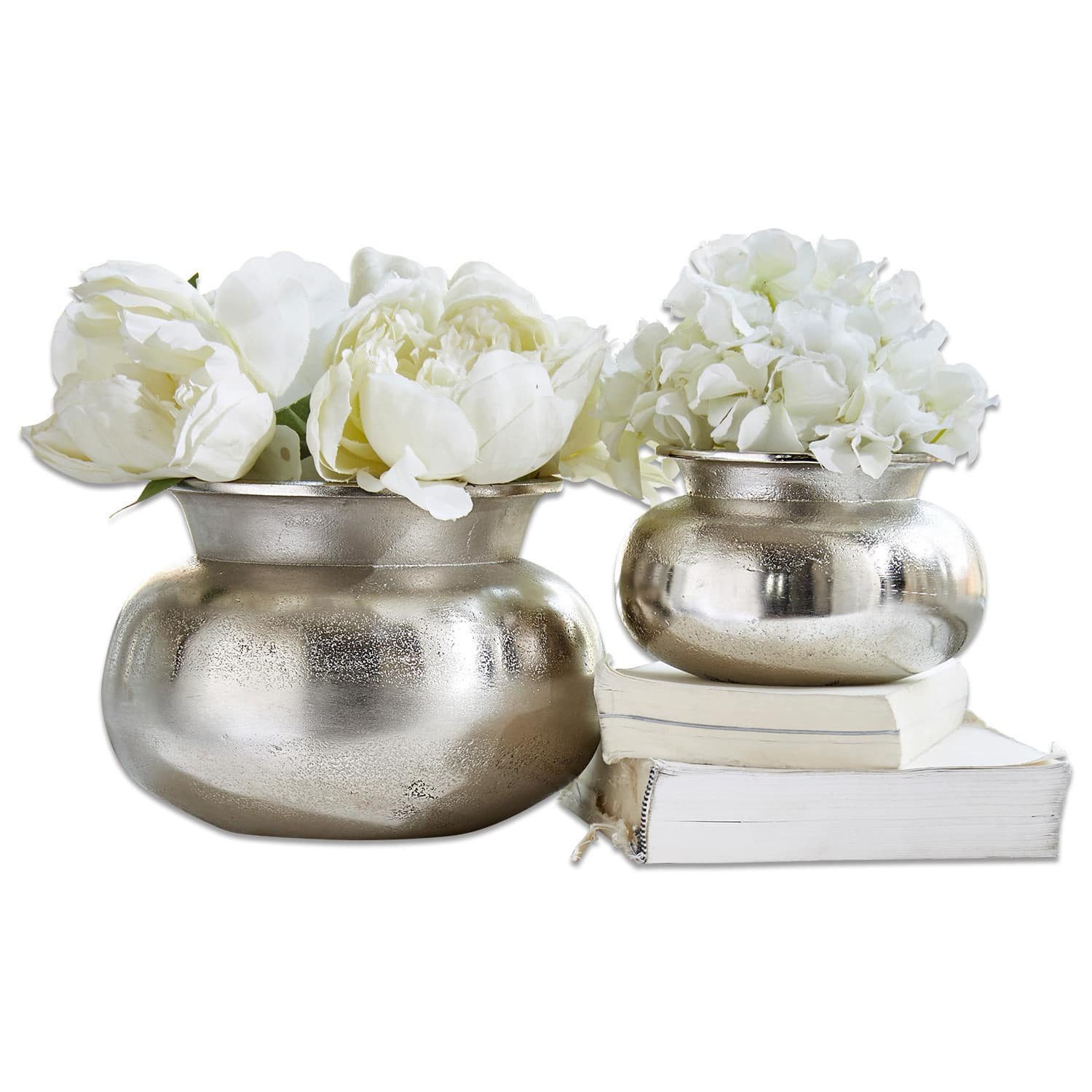Mirabeau Tischvase Vase 2er Set Clément antiksilber