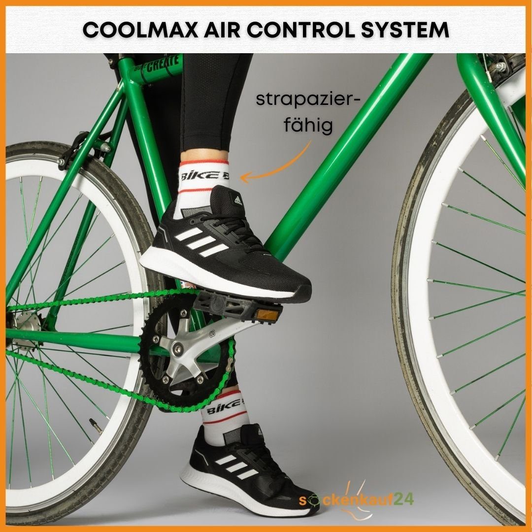 sockenkauf24 Funktionssocken Coolmax Quarter Fahrrad-Socken für Herren & Damen (3-Paar) Atmungsaktive Radsport Socken 50302P WP