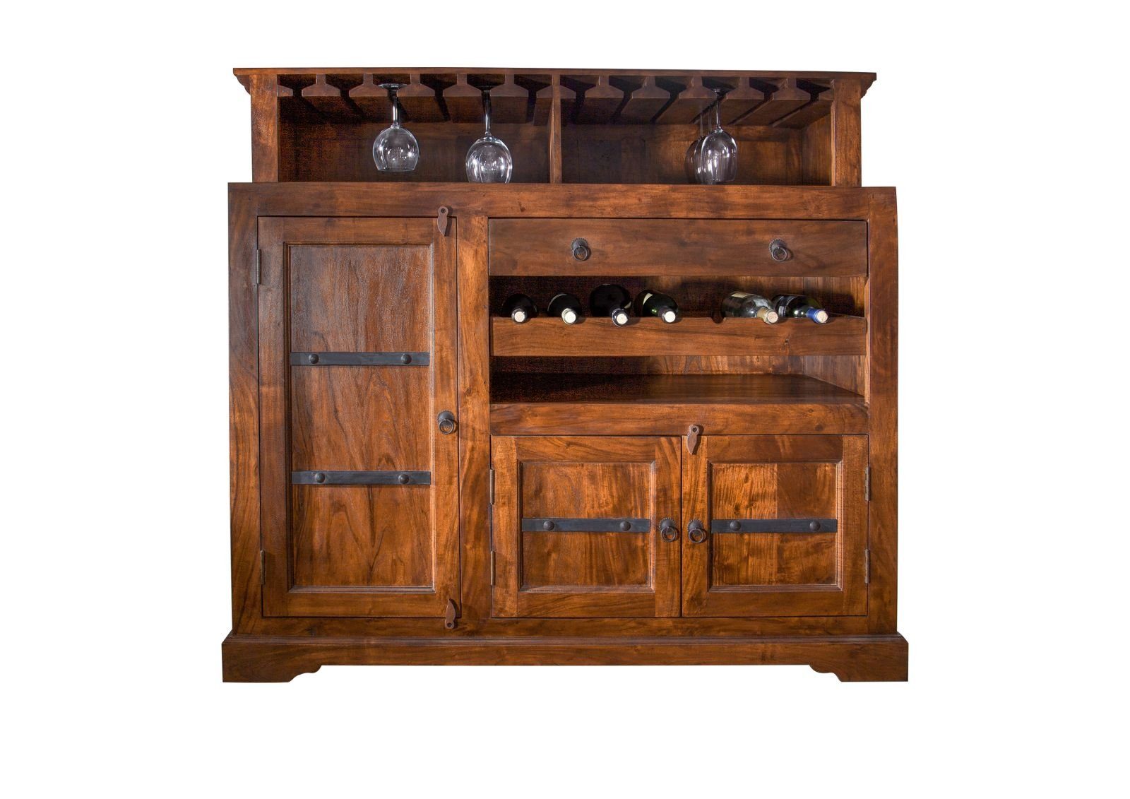 Massivmoebel24 Barschrank #0903 (Bar Akazie 140x66x125 günstig online kaufen