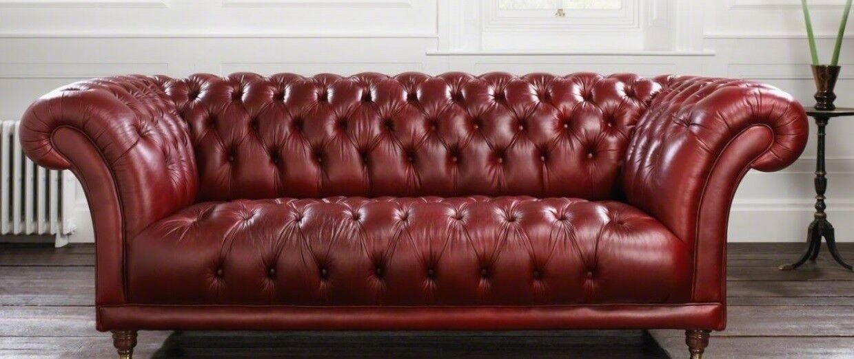 JVmoebel 3-Sitzer Chesterfield Couch Polster Sofa XXL 3 Sitzer 100% Leder Sofort