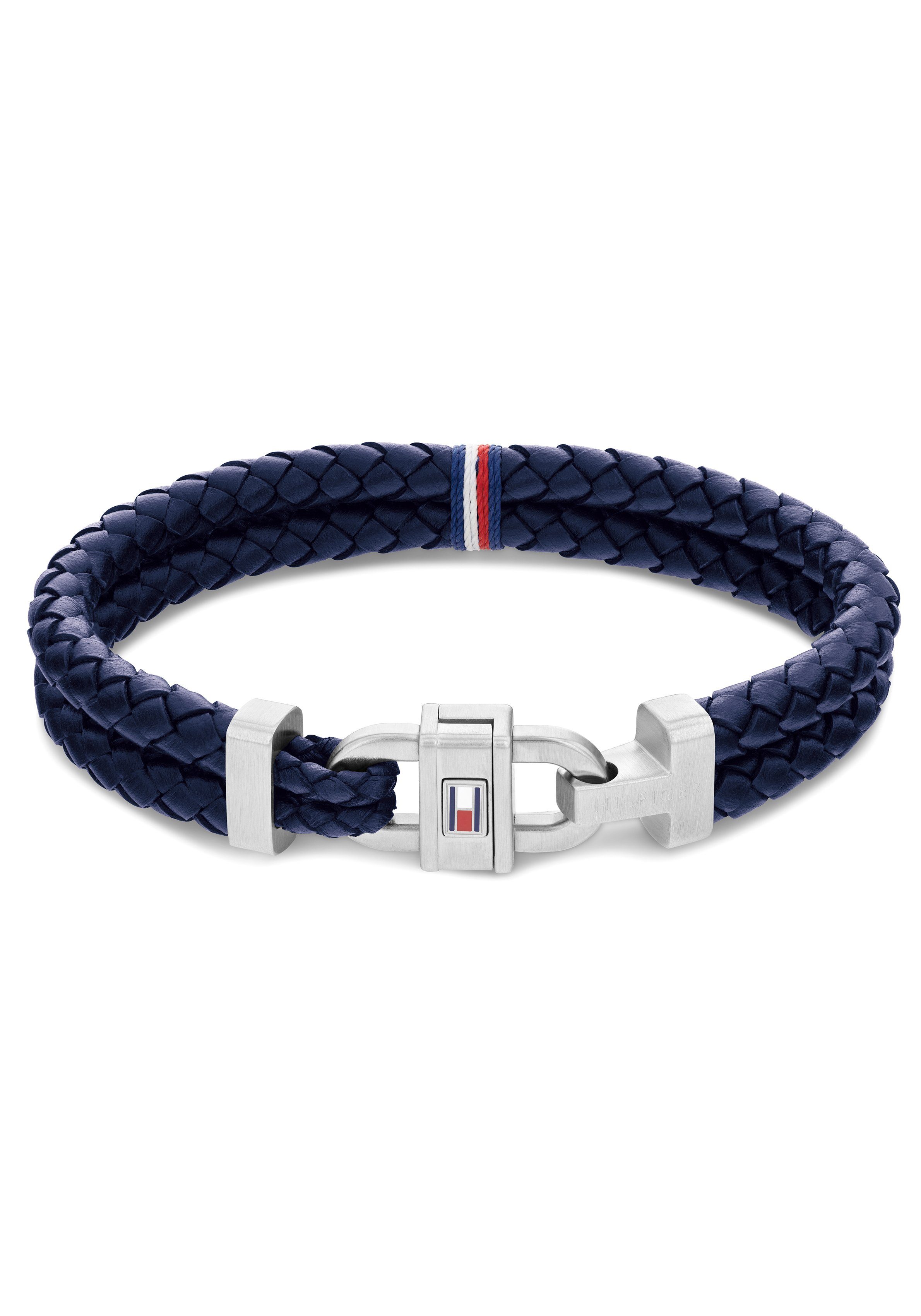 Tommy Hilfiger Armband Schmuck Edelstahl Armschmuck Shirt, Jeans, blau-edelstahlfarben Lederarmband, Jeans! zu Tommy Hoodie, Sneaker