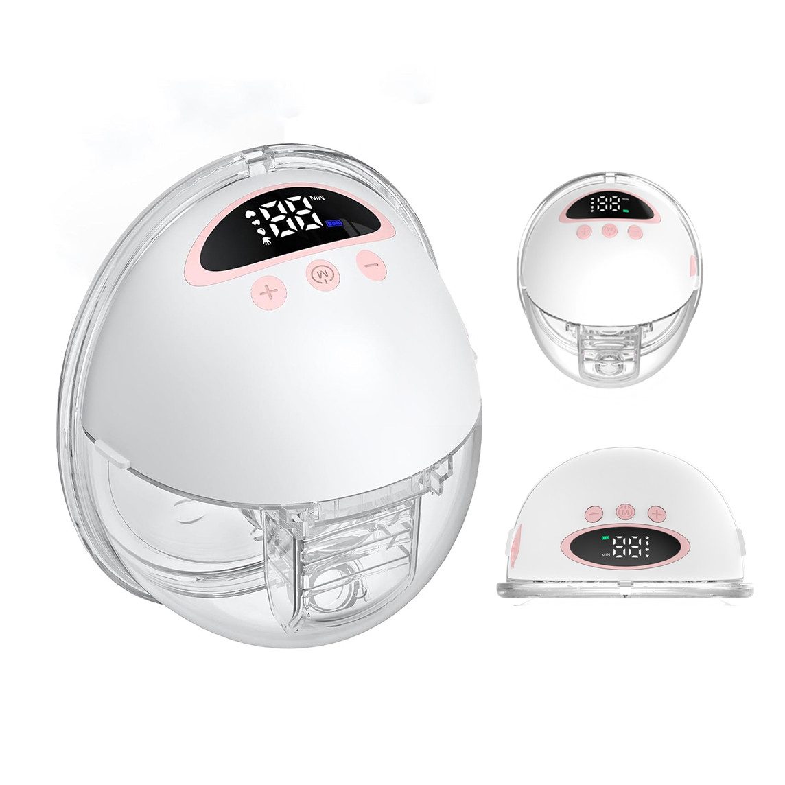 Luckice Elektrische Doppelmilchpumpe Tragbare Milchpumpe mit 4 Modi, 12 Stufen & LCD-Display, tragbar Milchpumpe,LED Intelligentem Display, Ultra Leise Wiederaufladbare, Tragbares Design, geräuscharm, auslaufsicher, Tragbares Design, geräuscharm, auslaufsicher