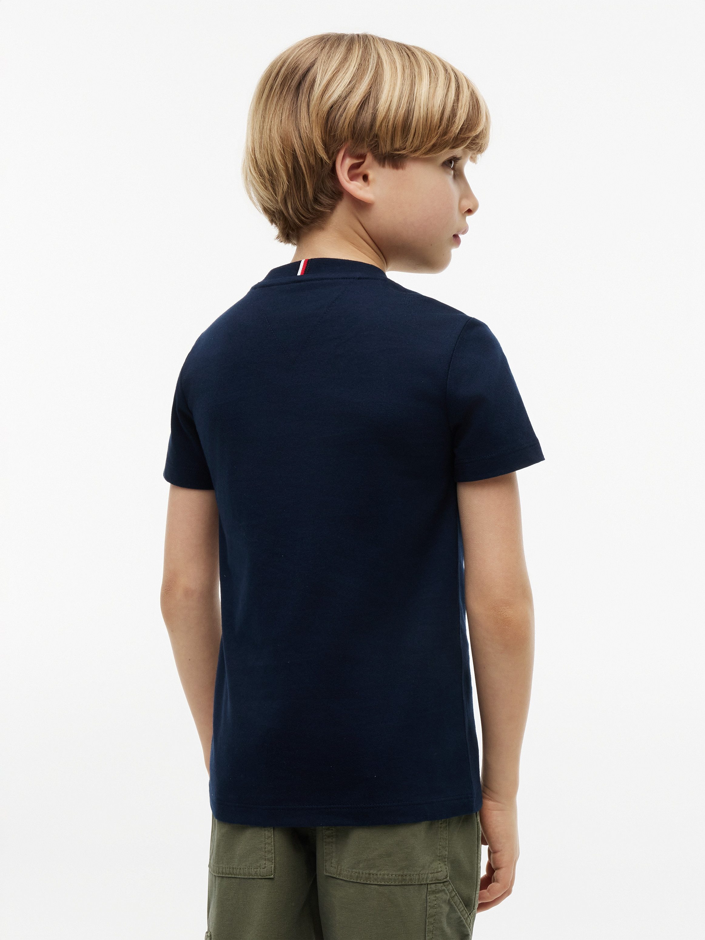 Tommy Hilfiger T-Shirt Rundhalsausschnitt, Regula Fit, reine Baumwolle, Kinder bis 16 Jahre – Bild 3 von 5
