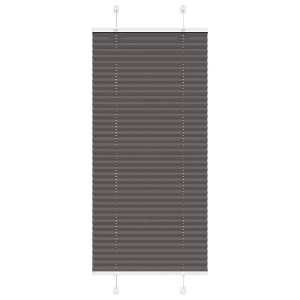 vidaXL Gardine 65 x 100 cm Plissee Schwarz 65x100 cm Stoffbreite 64,4 cm Polyester, Vorhang