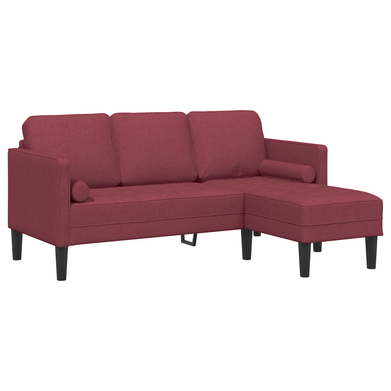 vidaXL Sofa Sofa 3-Sitzer L-Form Weinrot günstig online kaufen