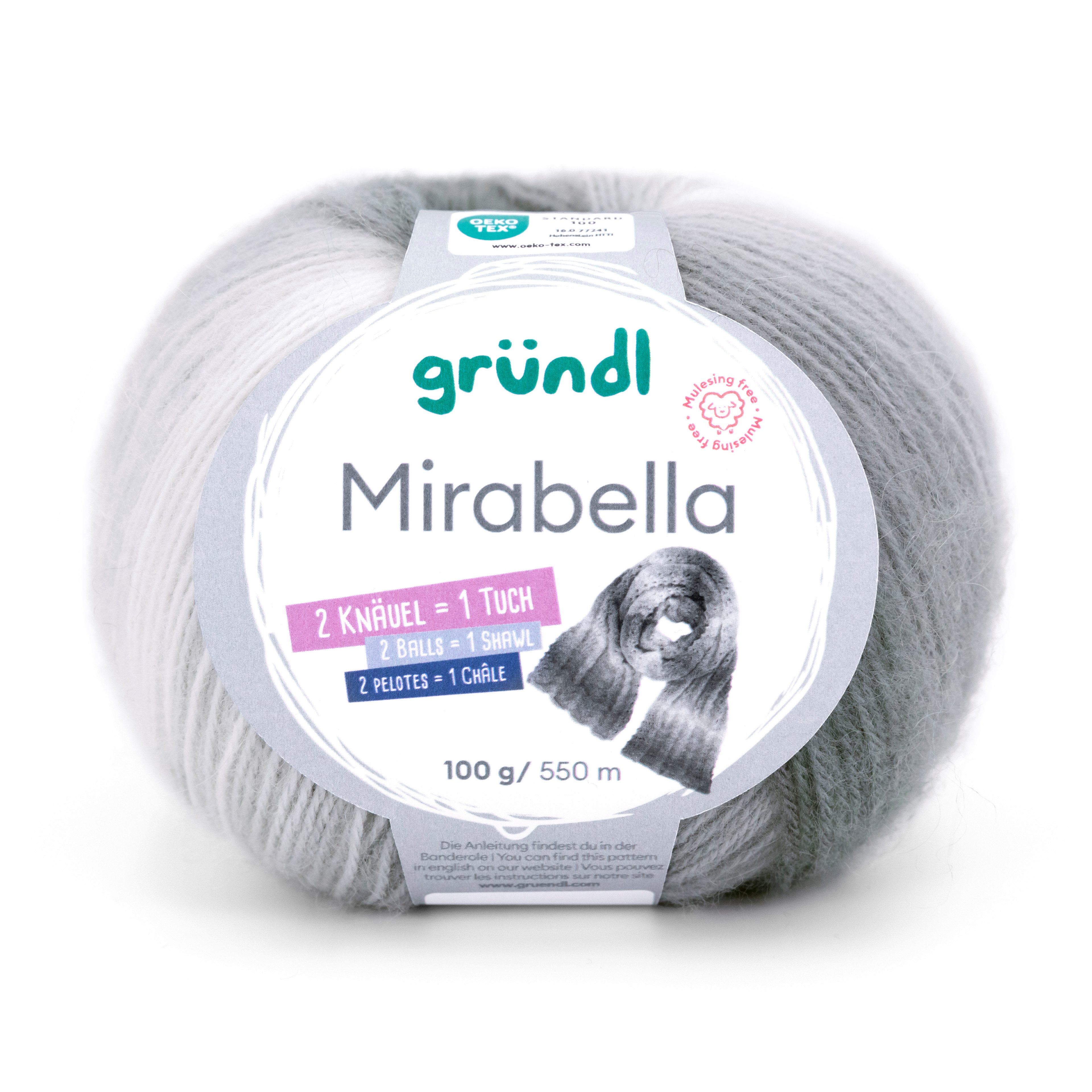 Gründl Wolle Mirabella Farbverlaufsgarn mit Anleitung Häkelwolle, 550,00 m (Wolle Farbverlaufswolle zum Stricken und Häkeln, Strickwolle, Strickgarn, Handstrickgarn), 80% Polyacryl, 20% Wolle