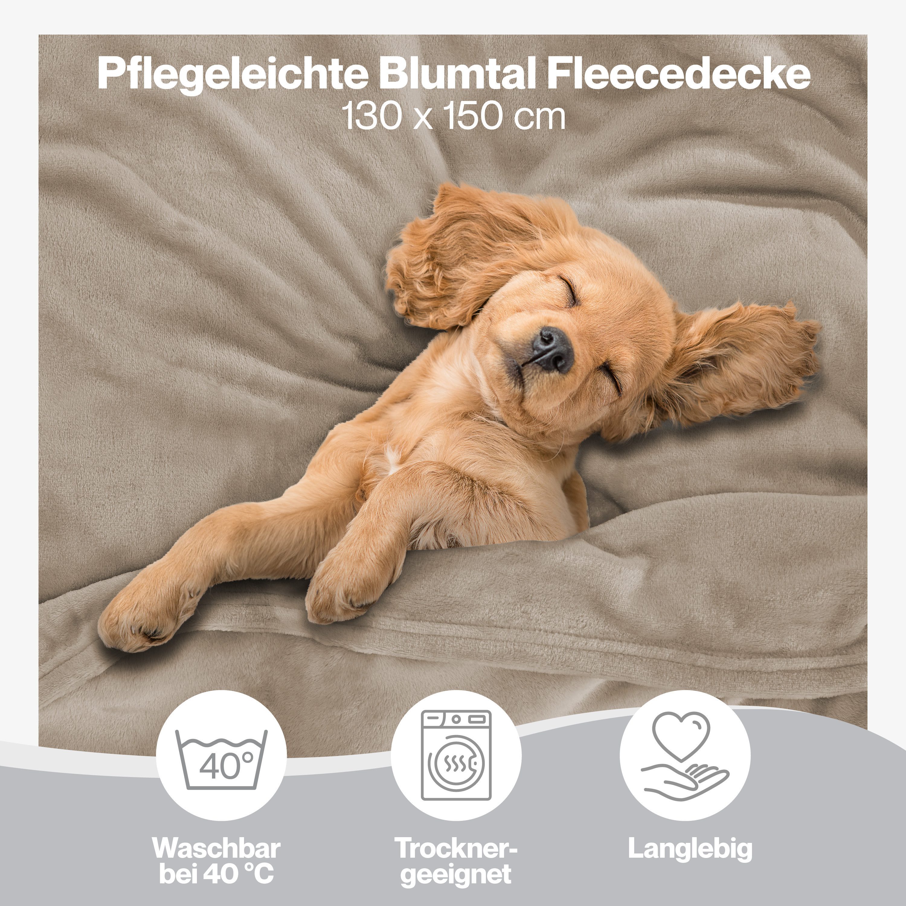 Wohndecke Kuschelige Fleecedecke, Oeko-Tex zertifizierte Decke, Blumtal