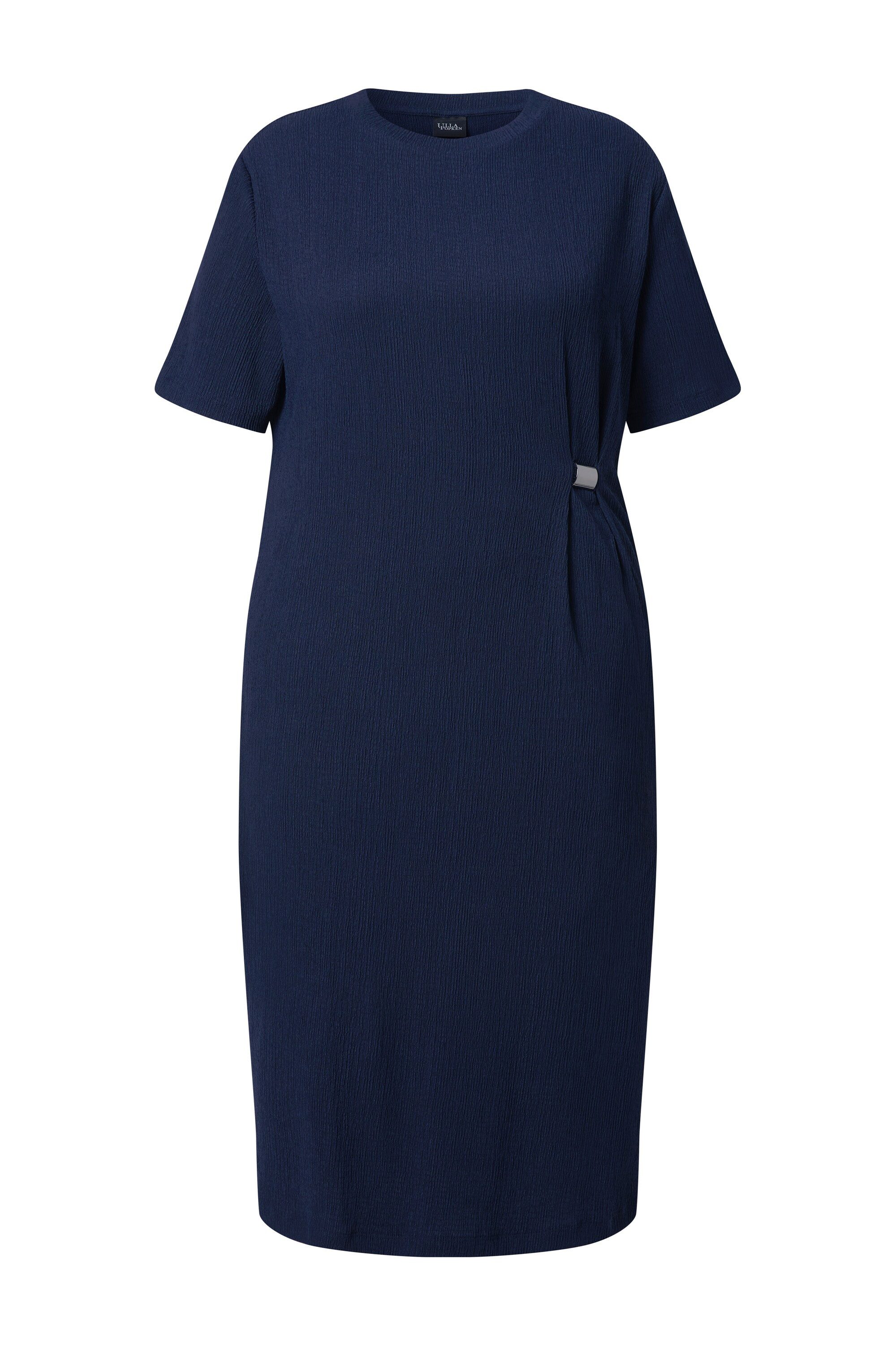 Ulla Popken Midikleid Midikleid Struktur Rundhals Oversized Halbarm günstig online kaufen
