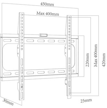 VCM TV VESA Wandhalterung Halter starr B-FX400 TV-Wandhalterung, (1-tlg)