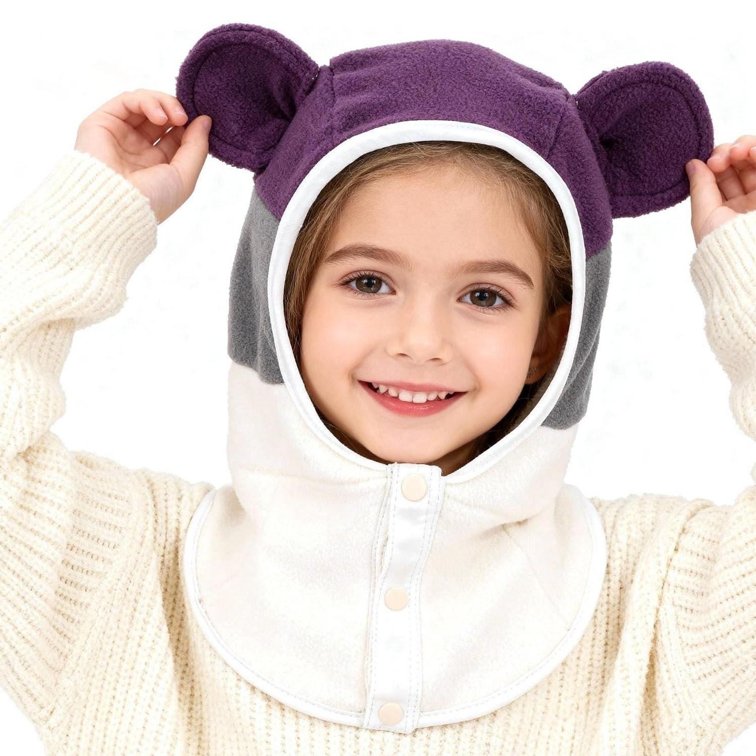 Sturmhaube Sturmhaube Kinder Winter Thermo Fleece Winddicht Balaclava Violett