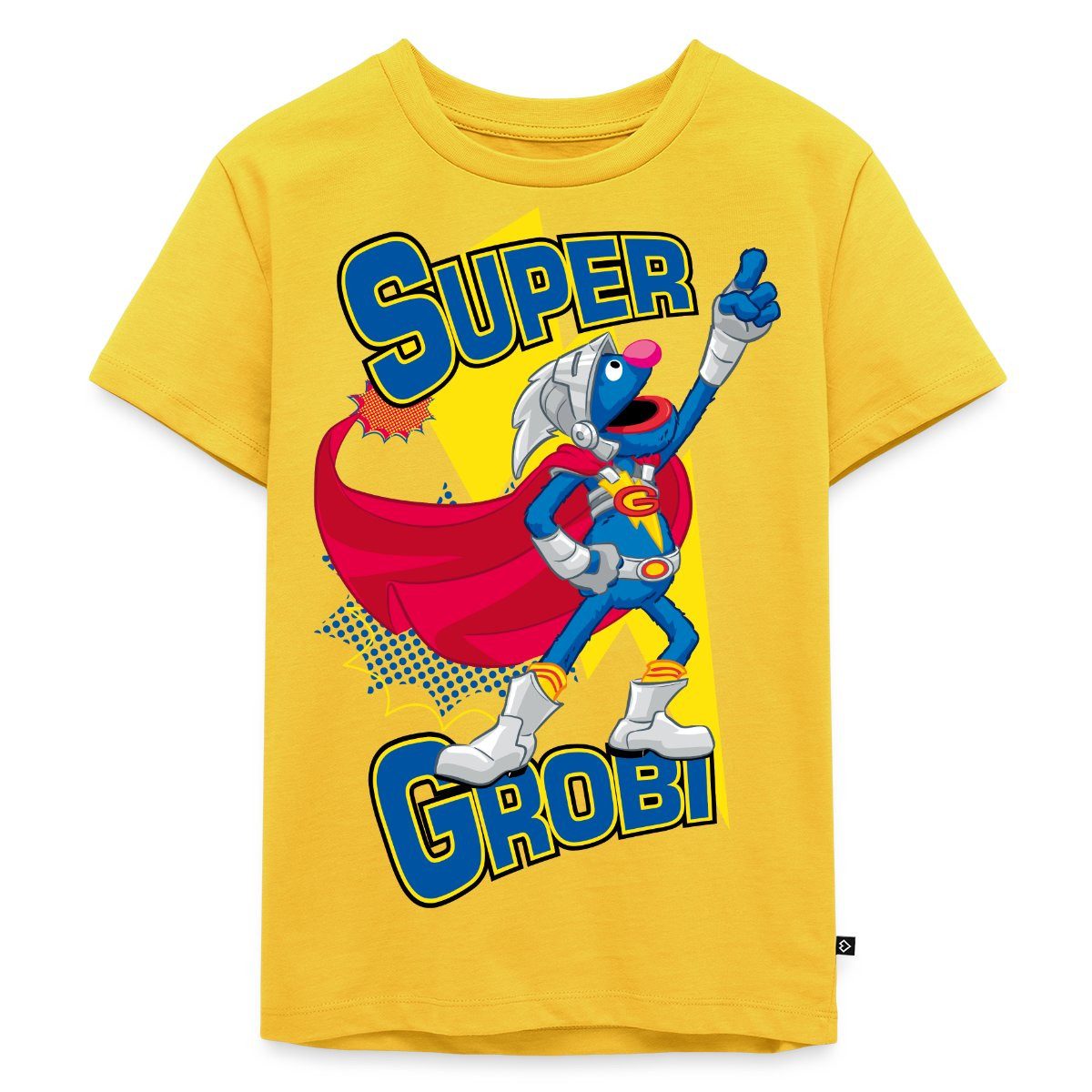 T-Shirt Sesamstraße Grobi Supergrobi Superheld Kinder Premium T-Shirt