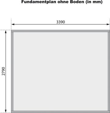 Karibu Gartenhaus Schloßsee 7, BxT: 375x333 cm, (Set), mit Fußboden im Haus