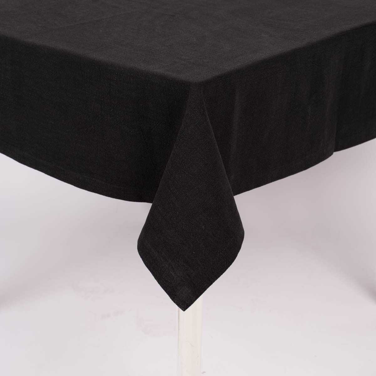 SCHÖNER LEBEN. Tischdecke Tischdecke Leinen mit BW-Anteil schwarz von SCHÖNER LEBEN., handmade