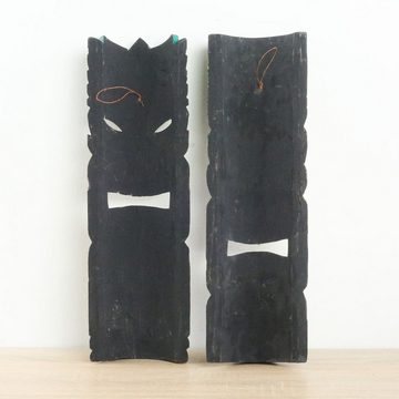 Oriental Galerie Dekofigur 2er Deko Masken Set aus Holz Tiki 50 cm (1 St), Holz Tiki Bar zum aufhängen