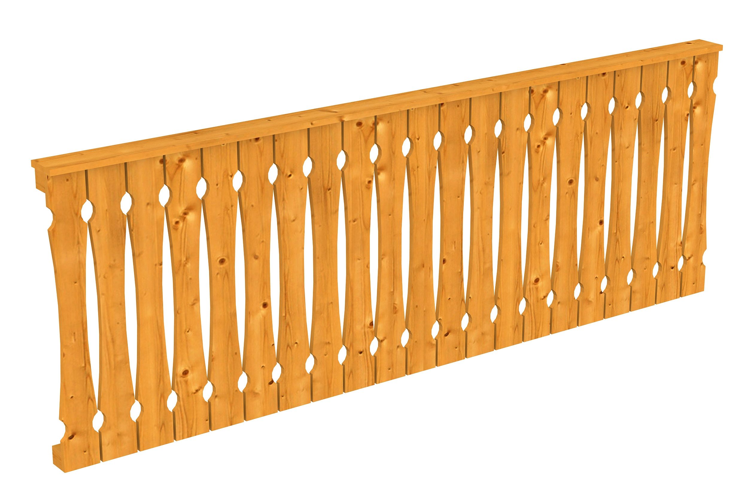 Skanholz Brüstungsgeländer Balkonschalung, 270 cm Länge, 96 cm Höhe, für die Front