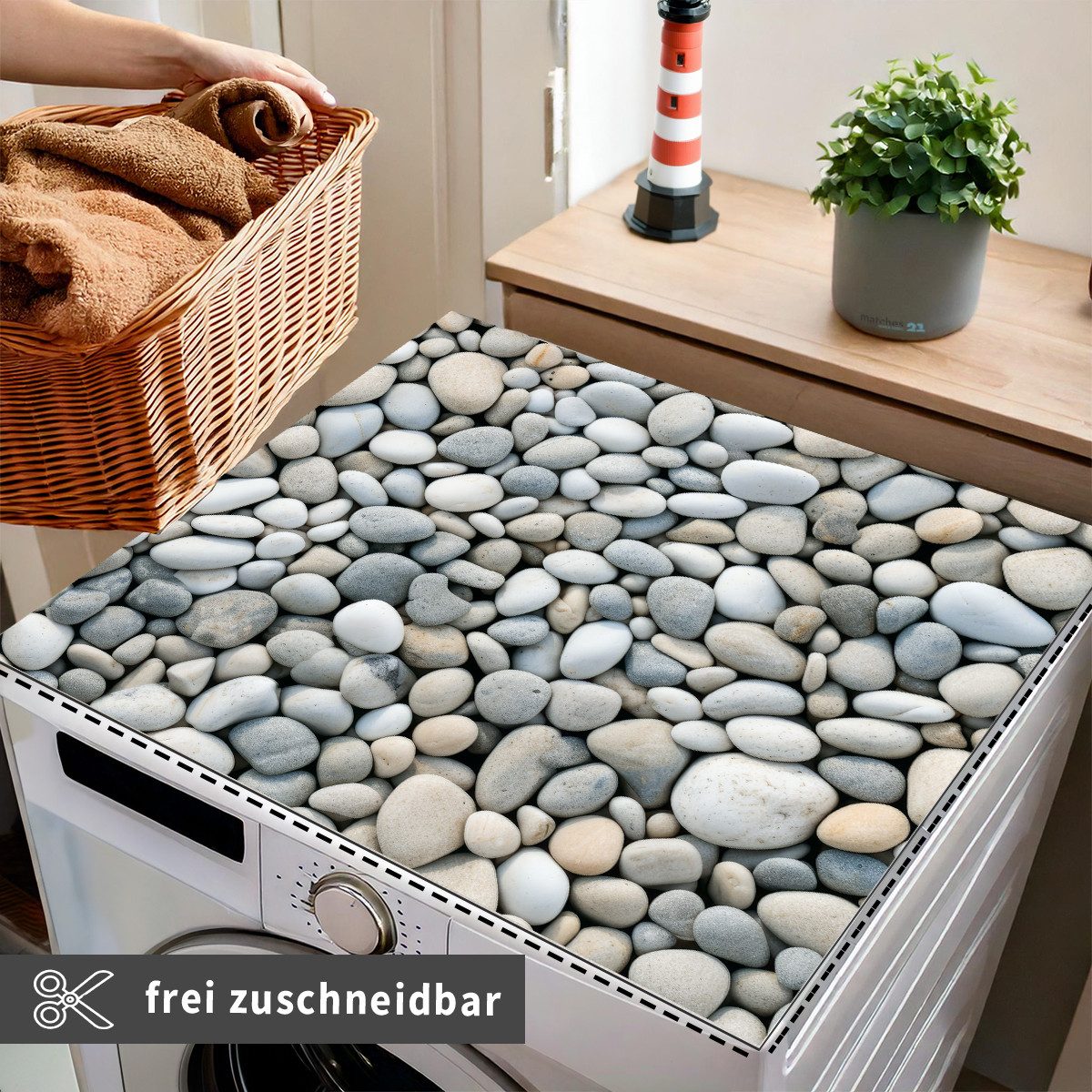 Tabletop Antirutschmatte Waschmaschinen-Auflage Stein-Optik rutschfest, waschbar, 1-St., Textil-Finish Gummi-Matte als Trockner Waschmaschinen-Unterlage