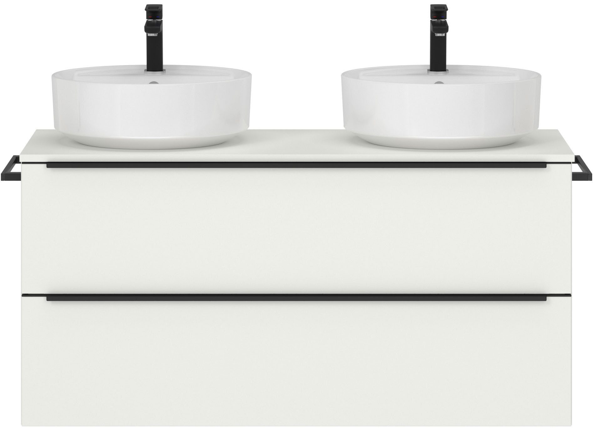 nobilia® Waschtisch-Set Alvene, (1-St., mit Doppelwaschplatz, vormontiert, mit Soft-Close), in vier Breiten