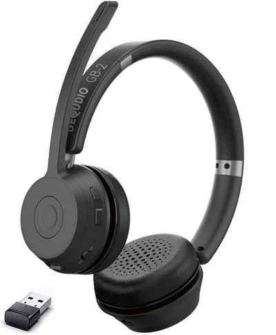 GEQUDIO GB-2 Bluetooth Headset (Wireless Kopfhörer mit Mikrofon / USB-Adapter / Geräuschunterdrückung)