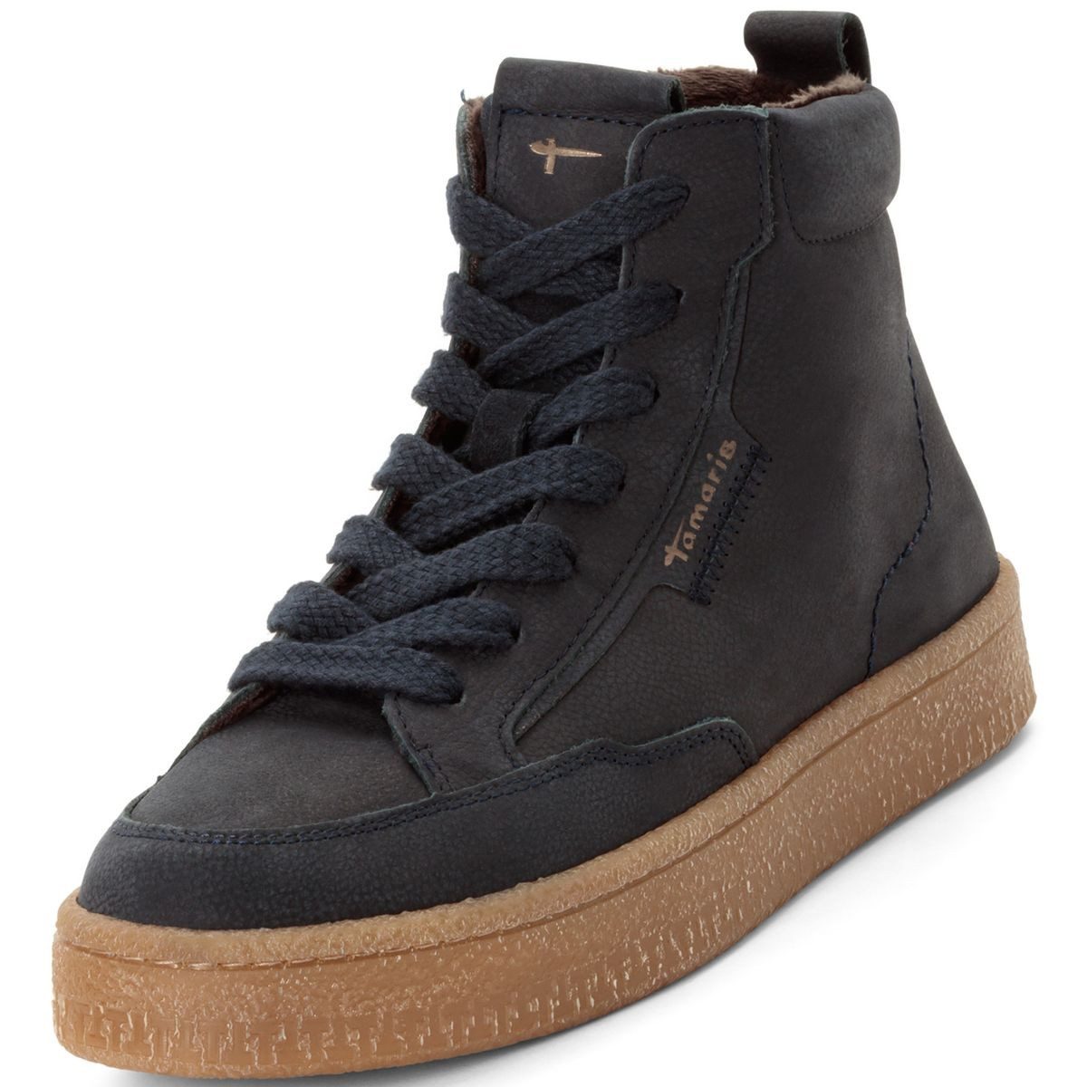 Tamaris 1-25203-45/805 Stiefelette Damen Leder Sneaker-Boot mit herausnehmbarem Fußbett
