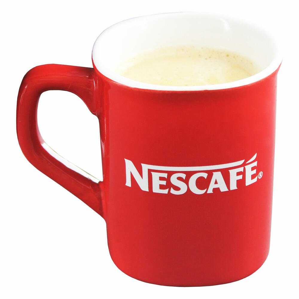 Becher 230 ml, rot, Kaffeebecher mit NESCAFE Henkel, Porzellan