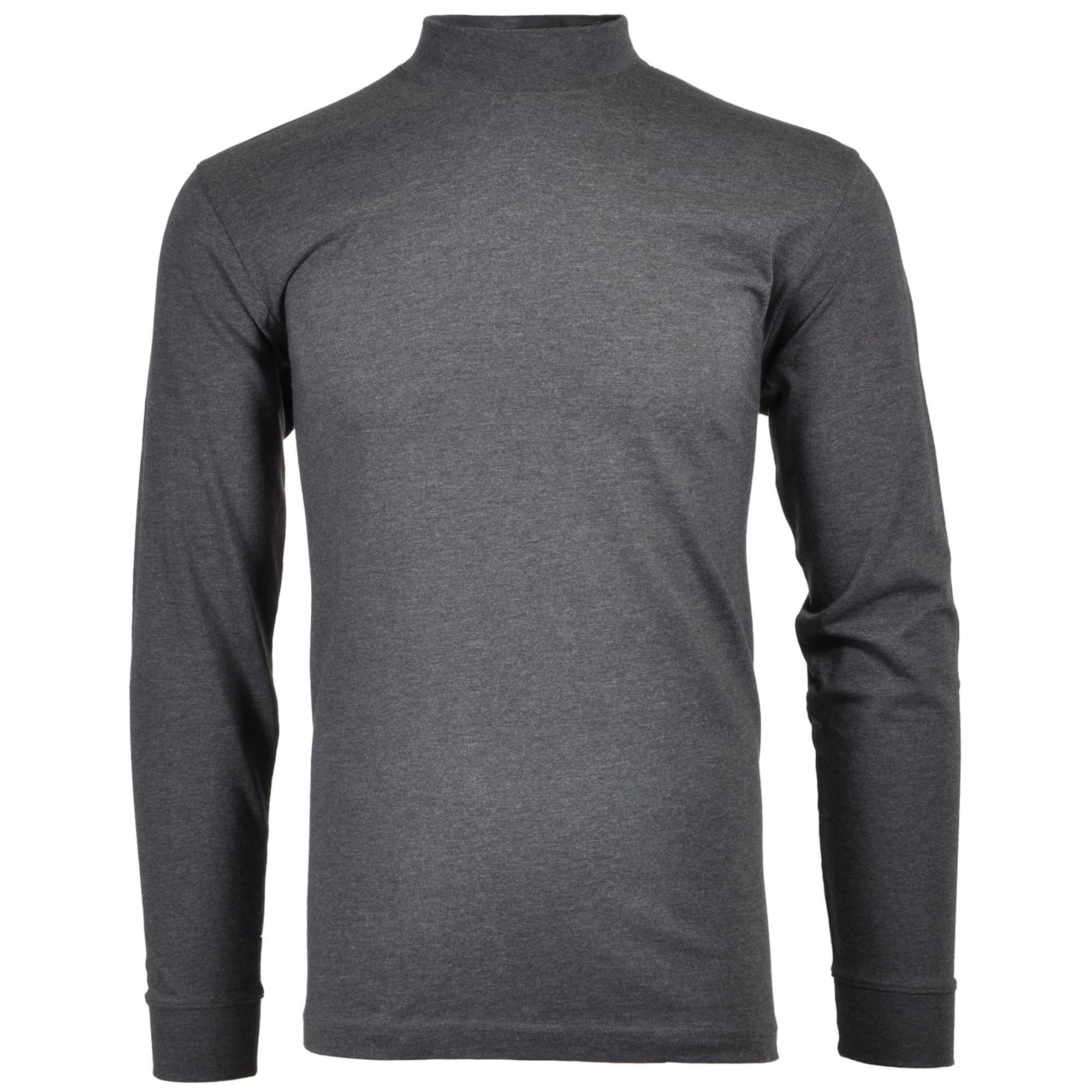 RAGMAN Sweatshirt Herren Stehkragen-Pullover - Langarm Basic Dunkelgrau