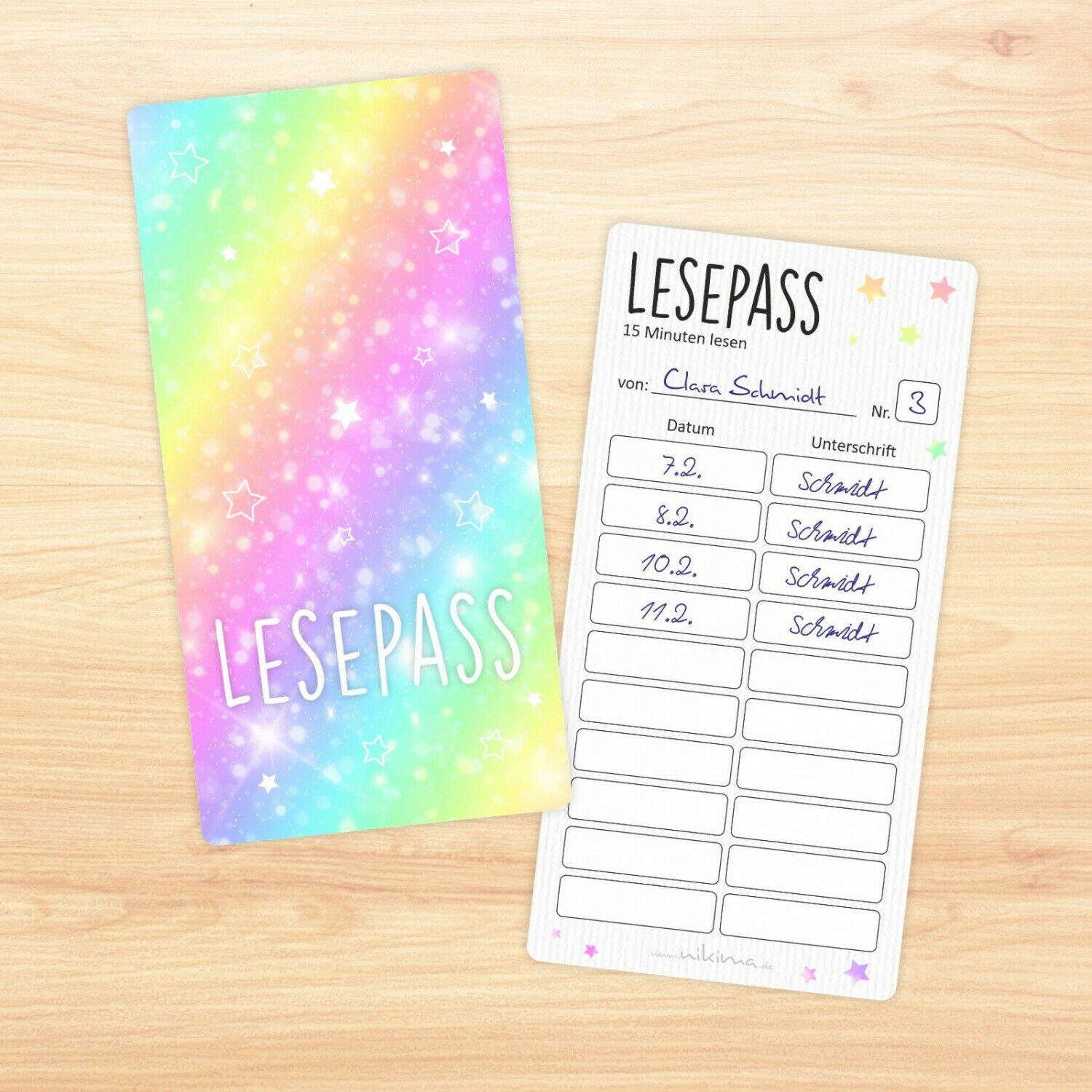 nikima Lesezeichen Regenbogen Lesezeichen, zum lesen üben Grundschule 10-100 Stück